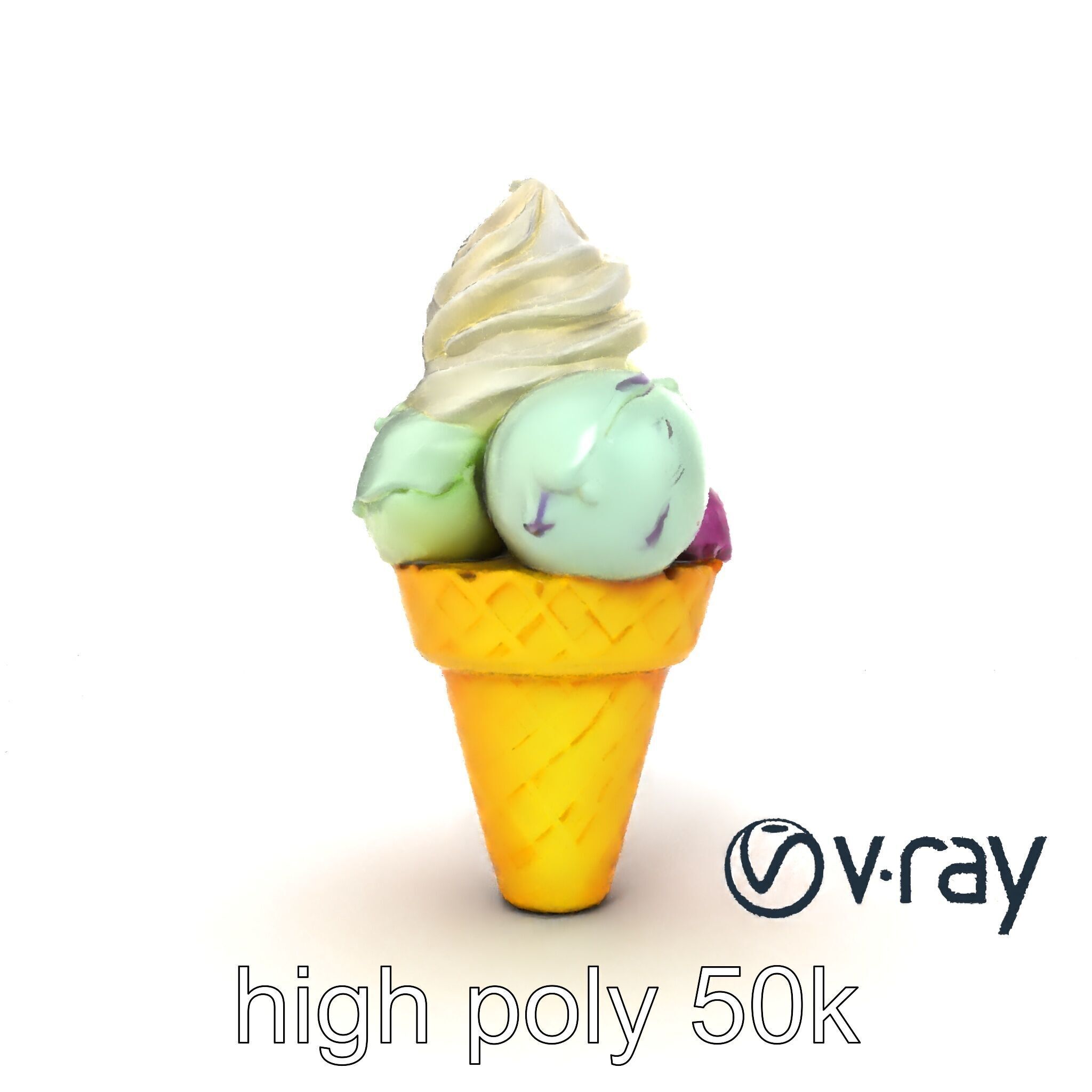 Pastel Ice Cream Cone Delight model pack Low-poly 3D model_20