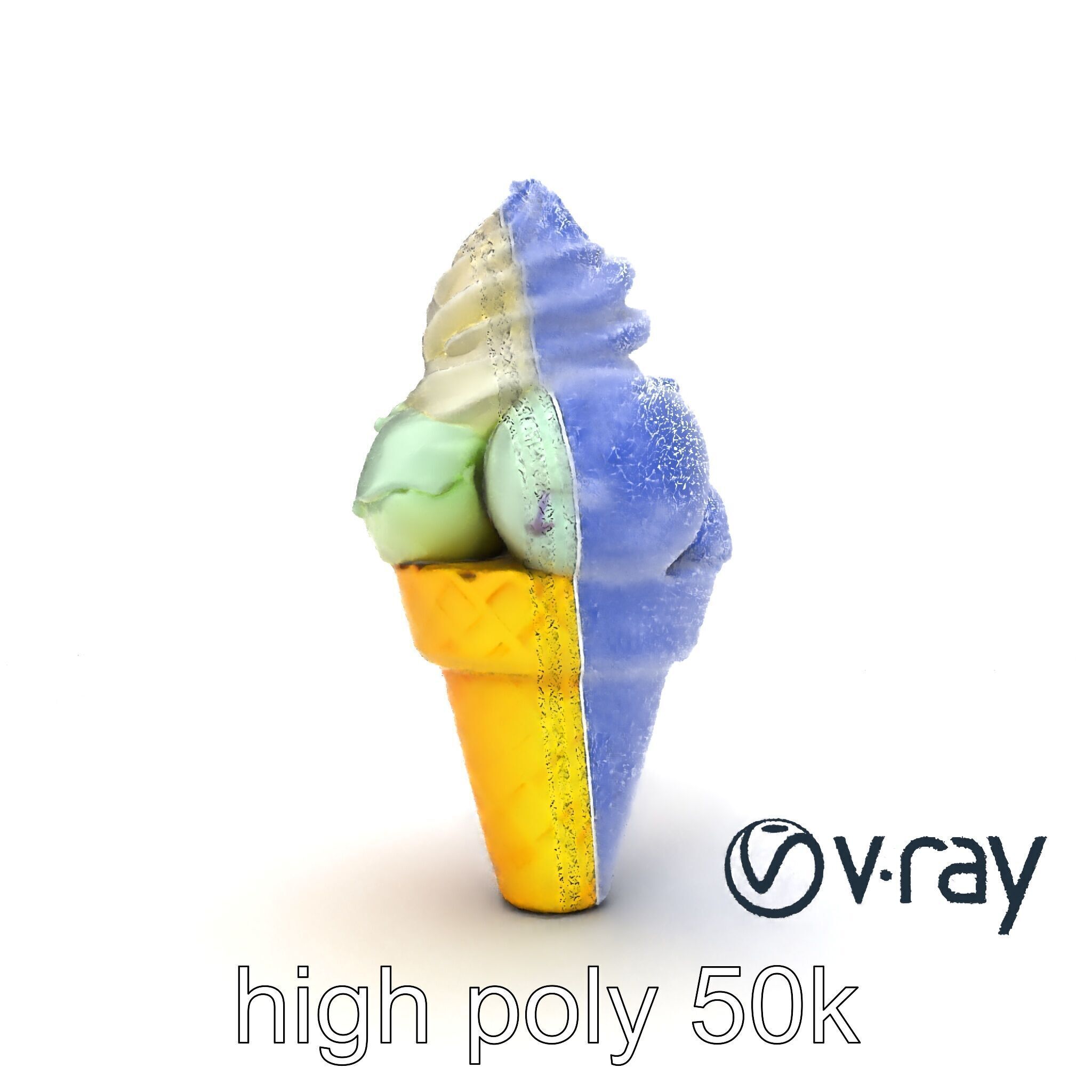 Pastel Ice Cream Cone Delight model pack Low-poly 3D model_16