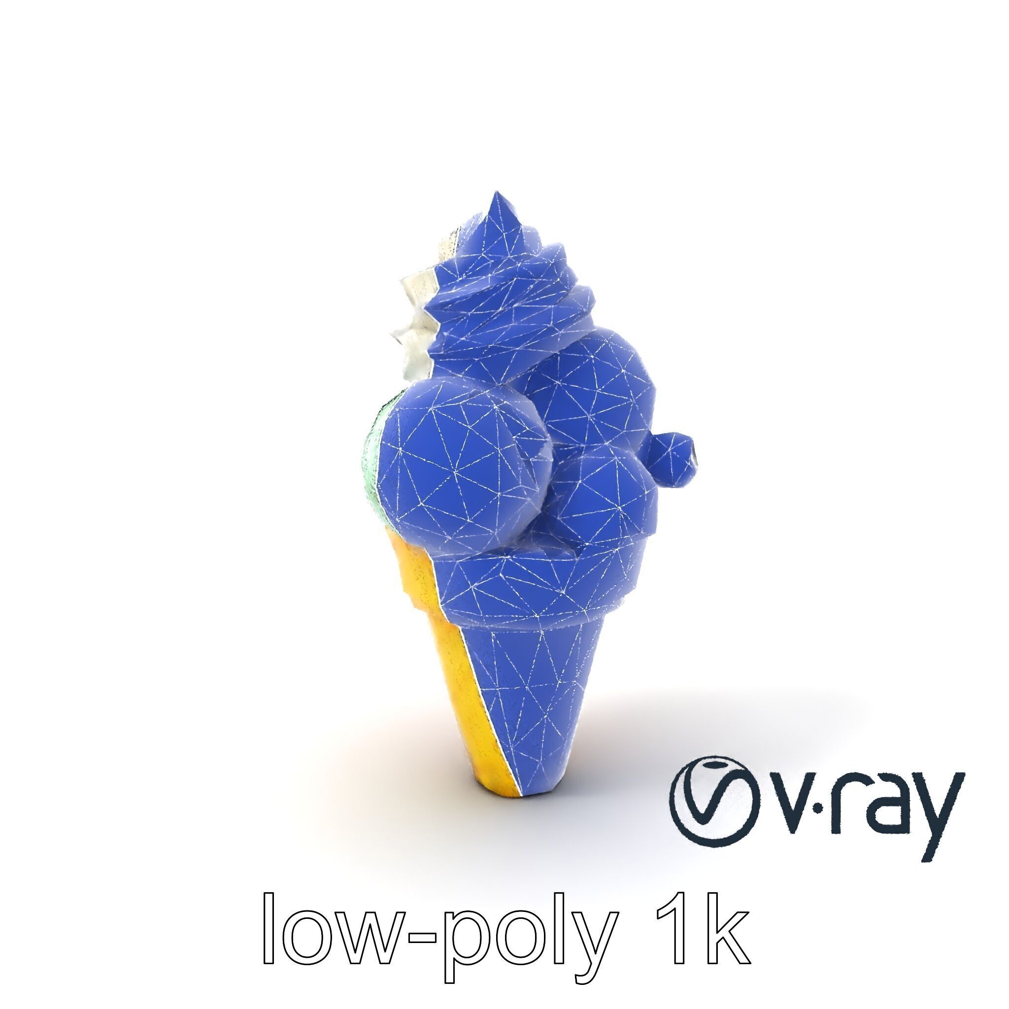 Pastel Ice Cream Cone Delight model pack Low-poly 3D model_7
