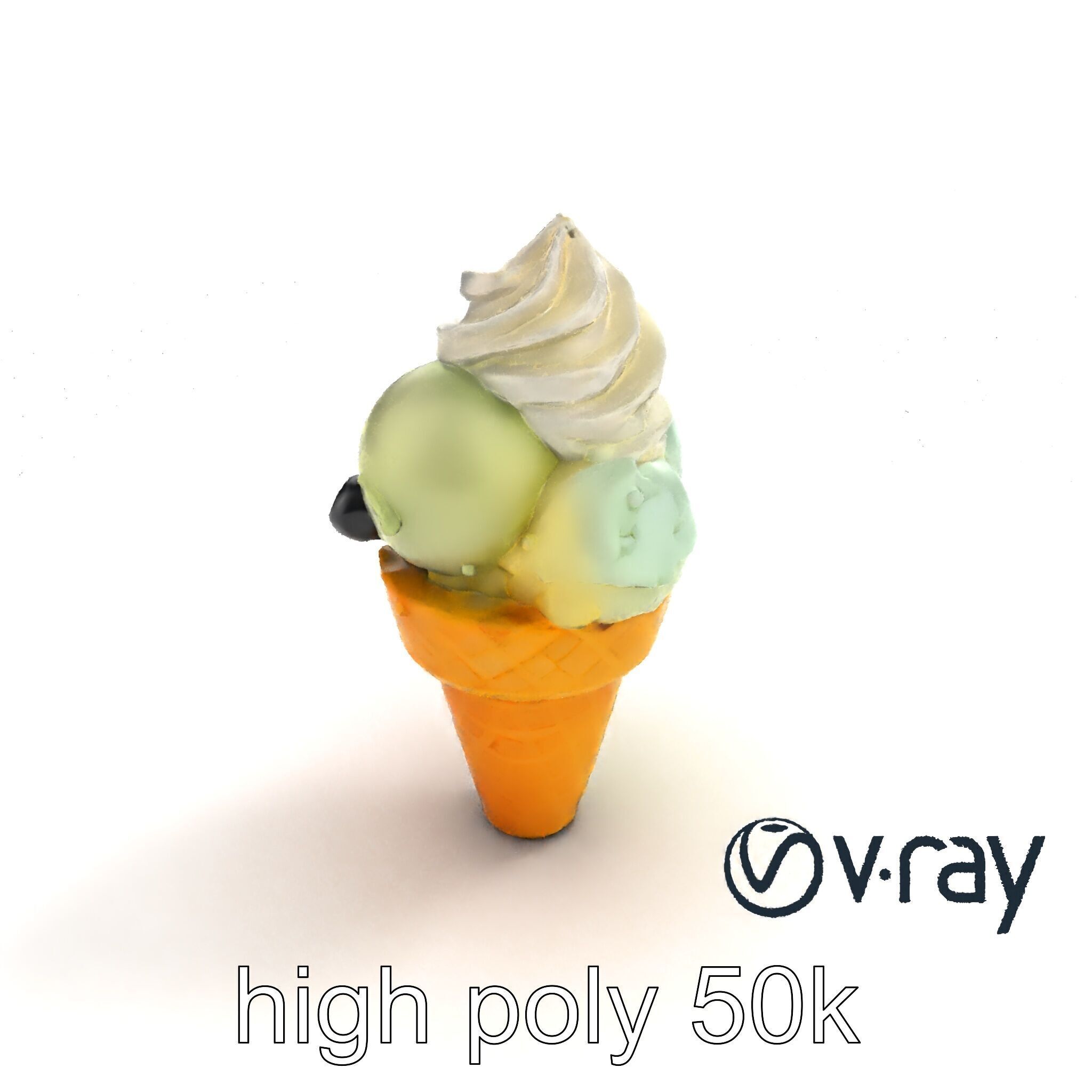 Pastel Ice Cream Cone Delight model pack Low-poly 3D model_31
