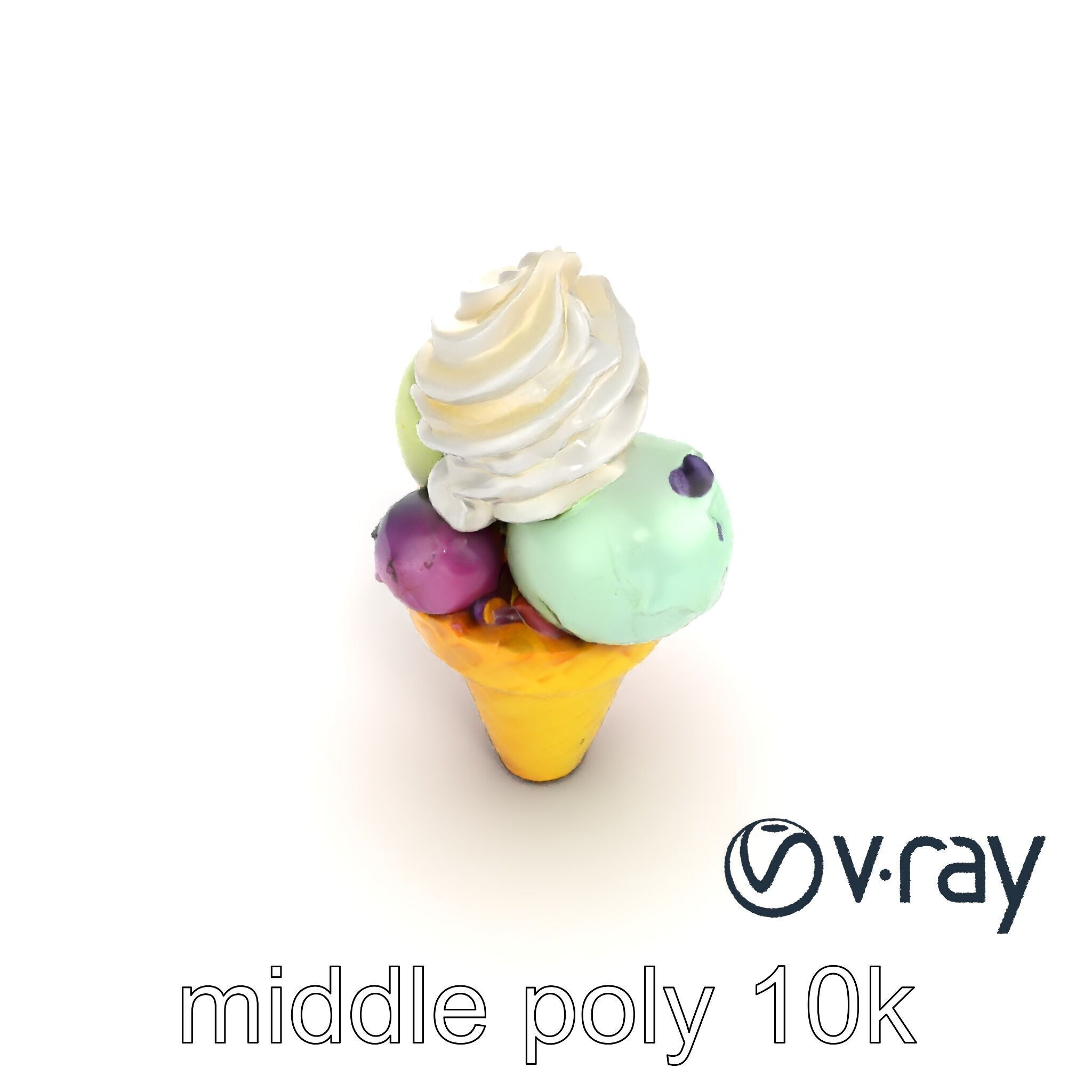 Pastel Ice Cream Cone Delight model pack Low-poly 3D model_11