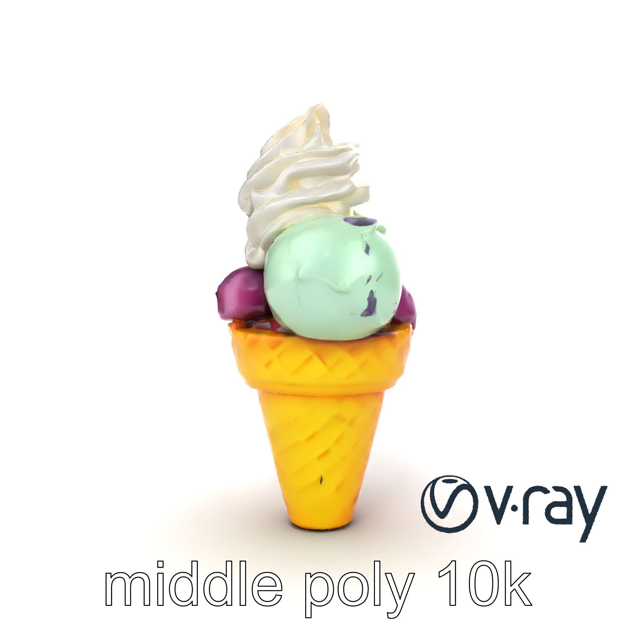 Pastel Ice Cream Cone Delight model pack Low-poly 3D model_26