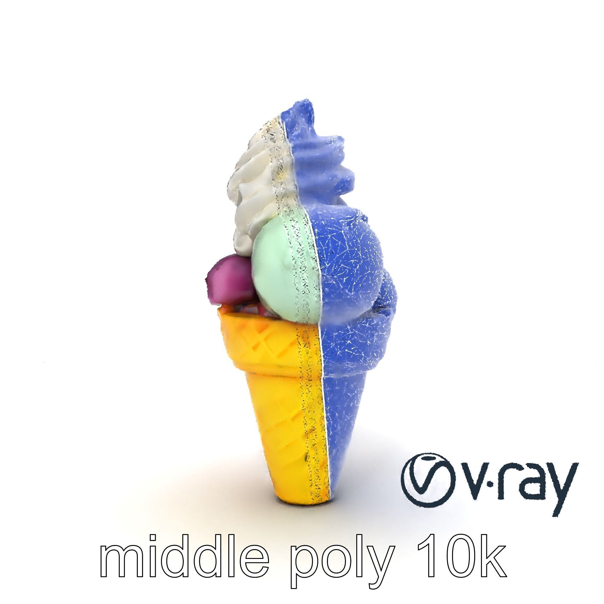 Pastel Ice Cream Cone Delight model pack Low-poly 3D model_32