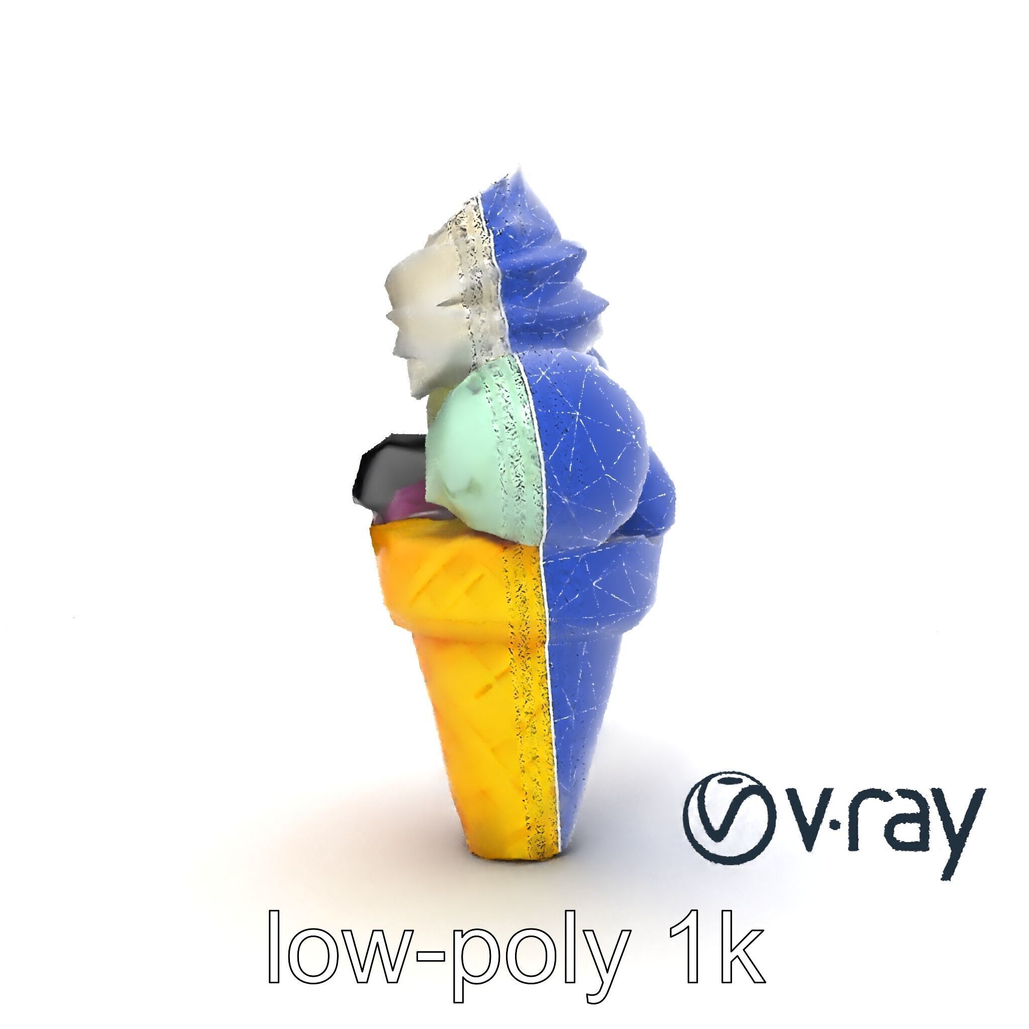 Pastel Ice Cream Cone Delight model pack Low-poly 3D model_27