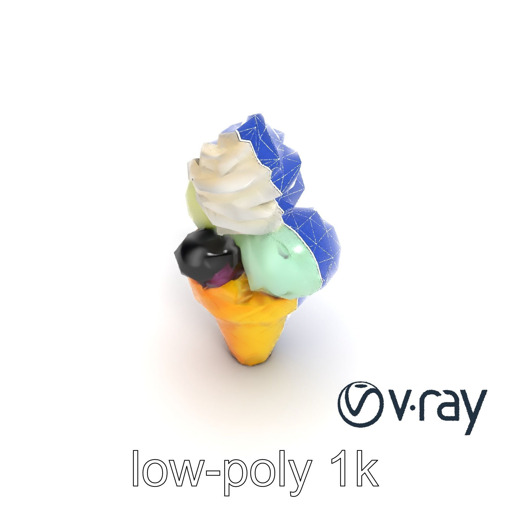 Pastel Ice Cream Cone Delight model pack Low-poly 3D model_28