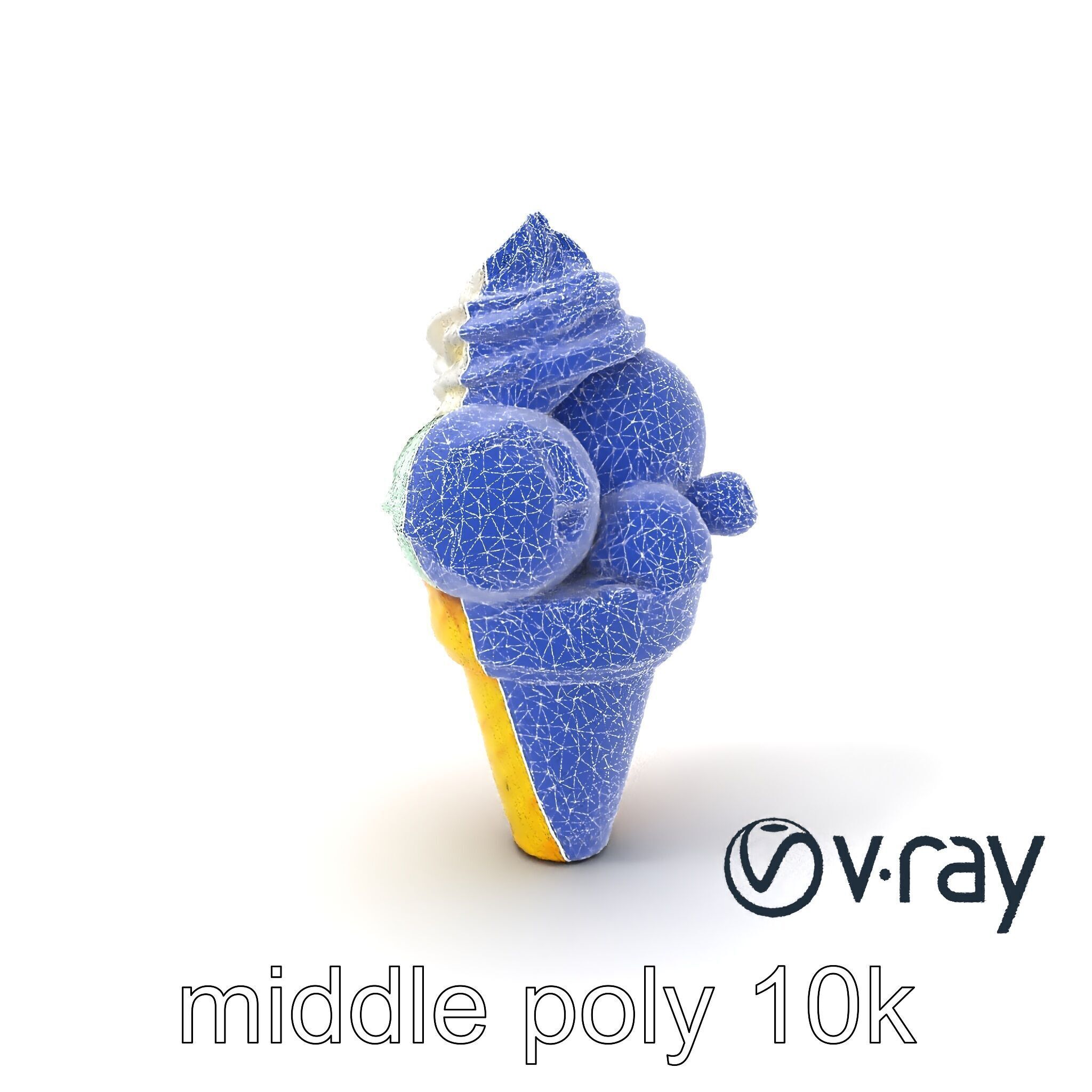 Pastel Ice Cream Cone Delight model pack Low-poly 3D model_6