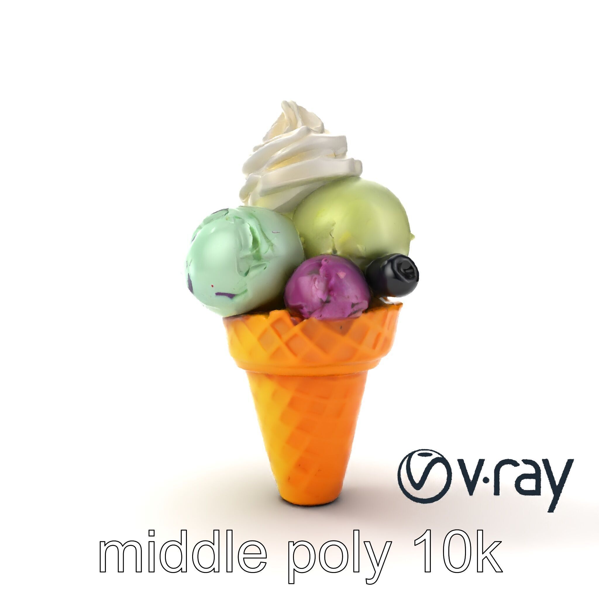 Pastel Ice Cream Cone Delight model pack Low-poly 3D model_18