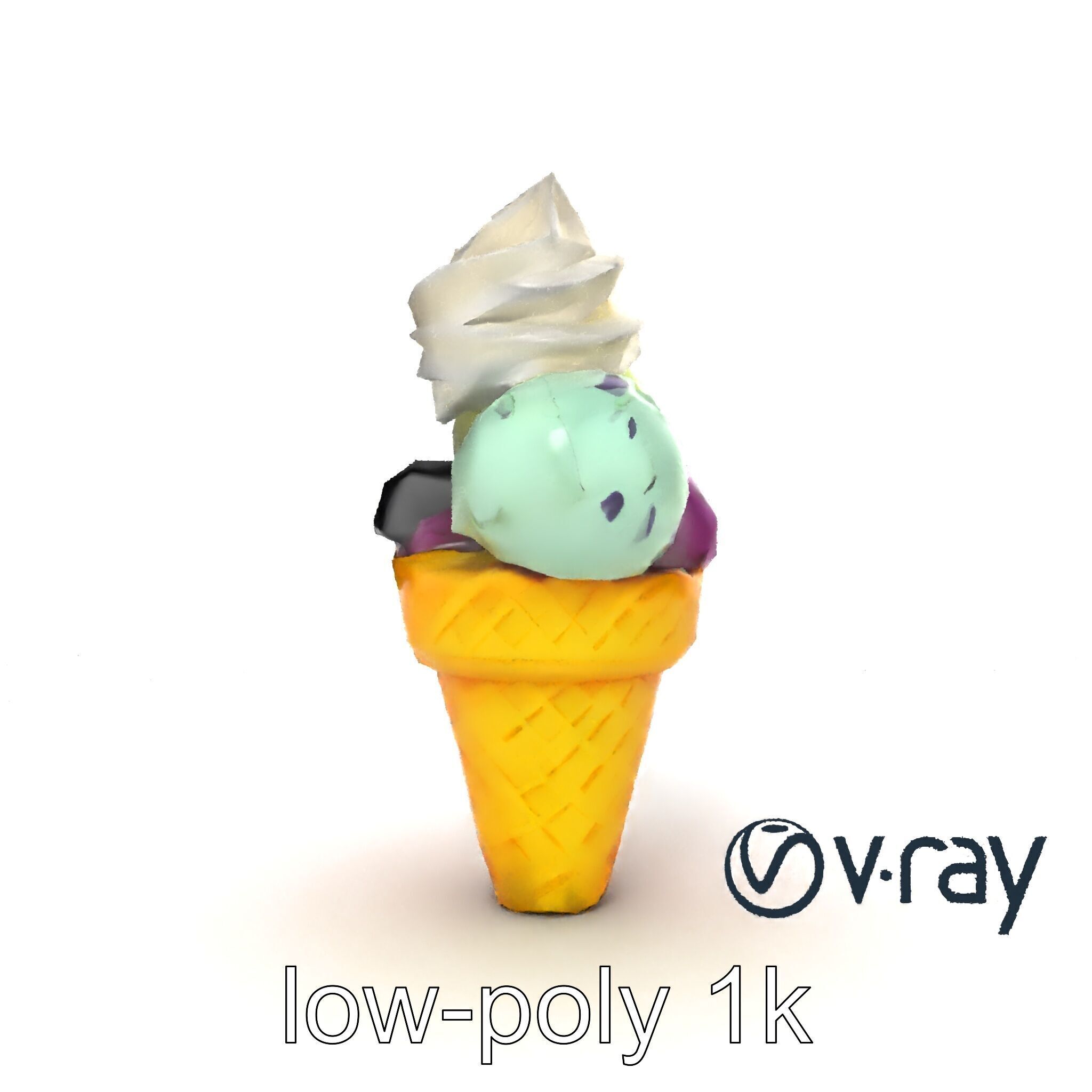 Pastel Ice Cream Cone Delight model pack Low-poly 3D model_23
