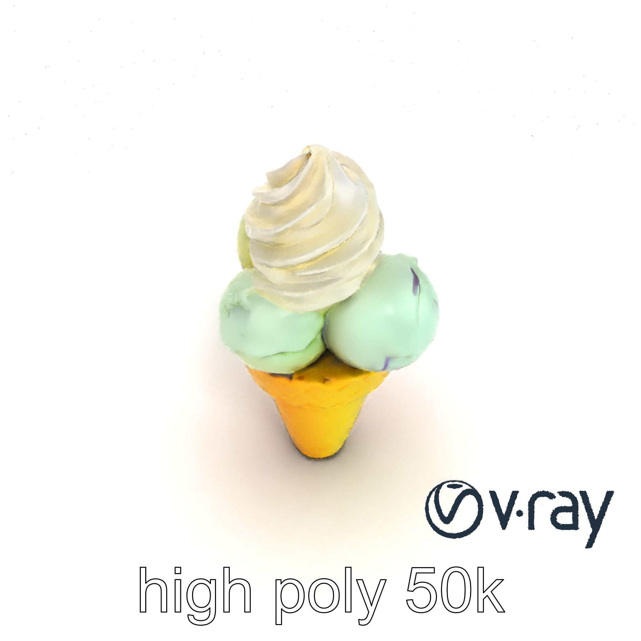 Pastel Ice Cream Cone Delight model pack Low-poly 3D model_24