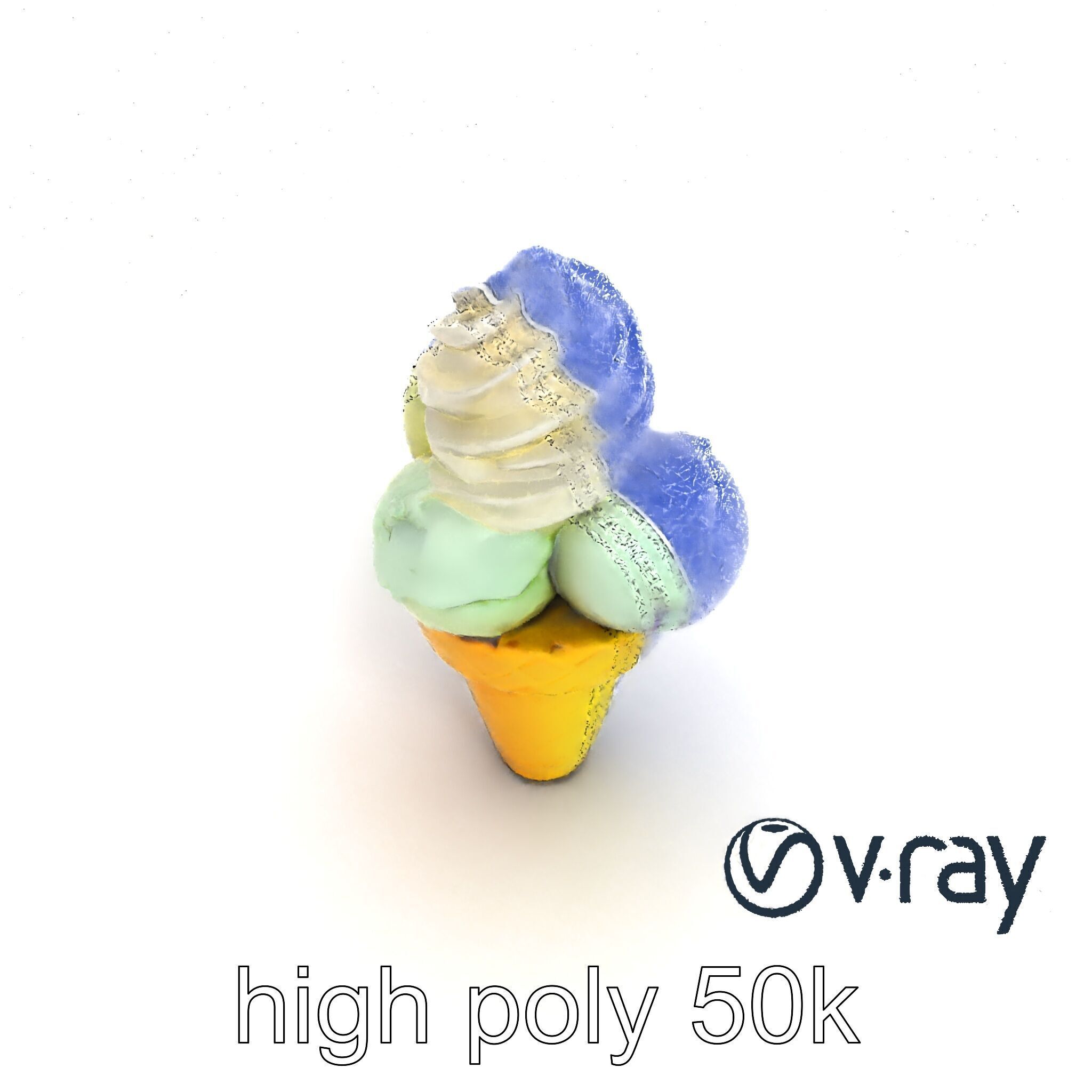 Pastel Ice Cream Cone Delight model pack Low-poly 3D model_17