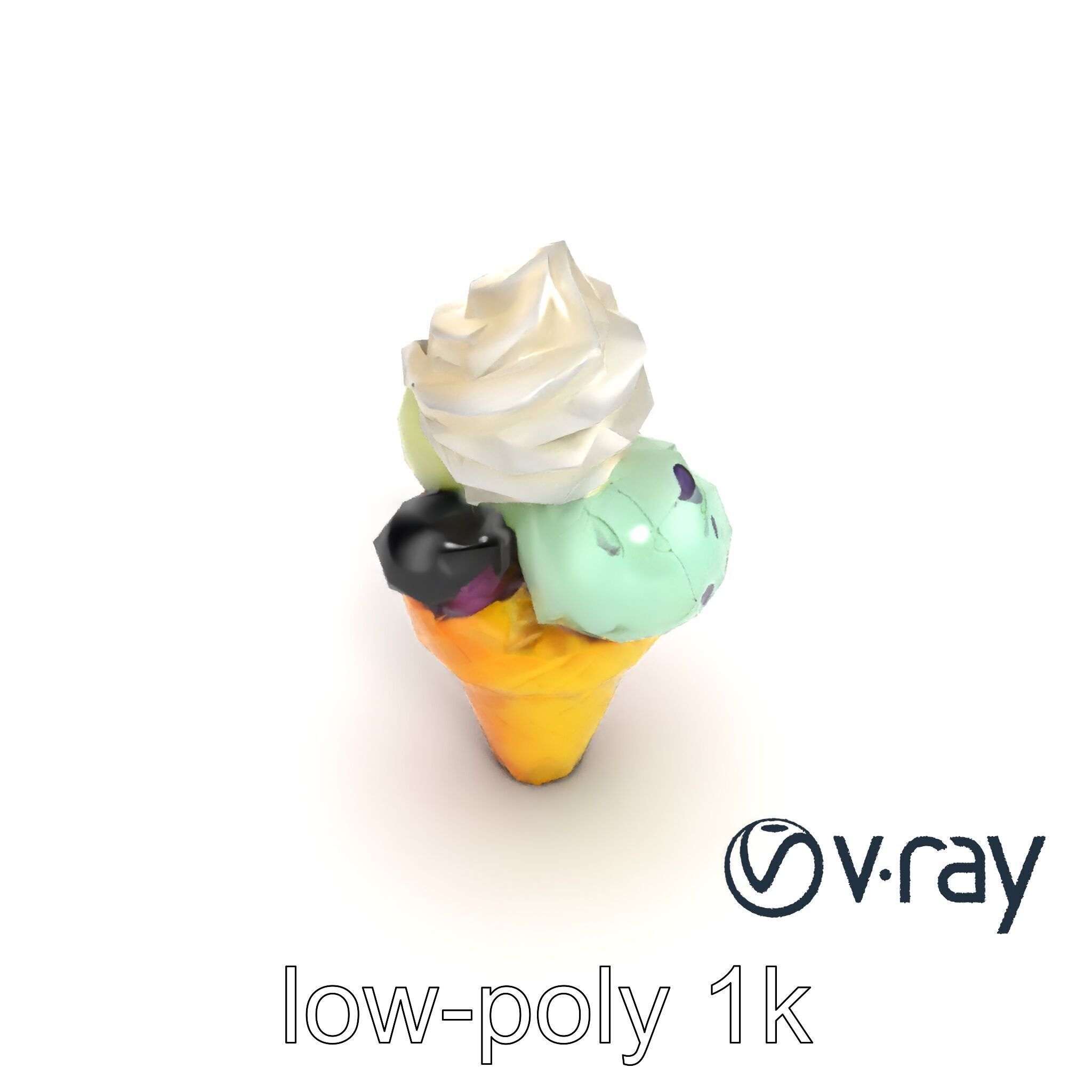 Pastel Ice Cream Cone Delight model pack Low-poly 3D model_29