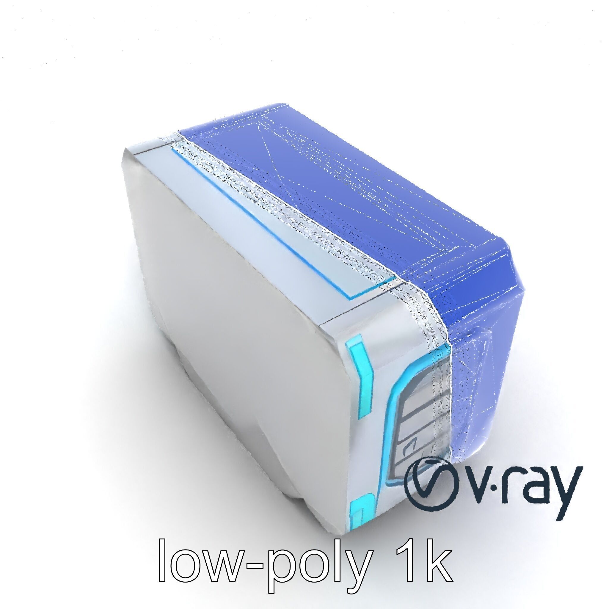 Futuristic Storage Chest Brushed Titanium model pack Low-poly 3D model_26