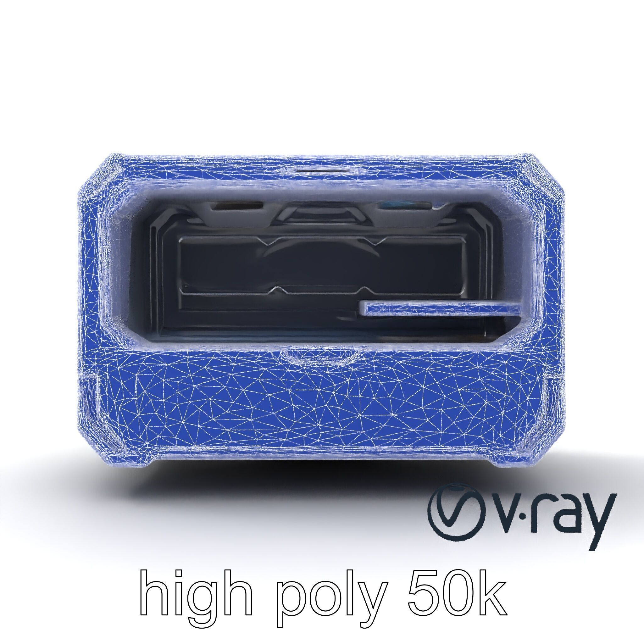 Futuristic Storage Chest Brushed Titanium model pack Low-poly 3D model_28