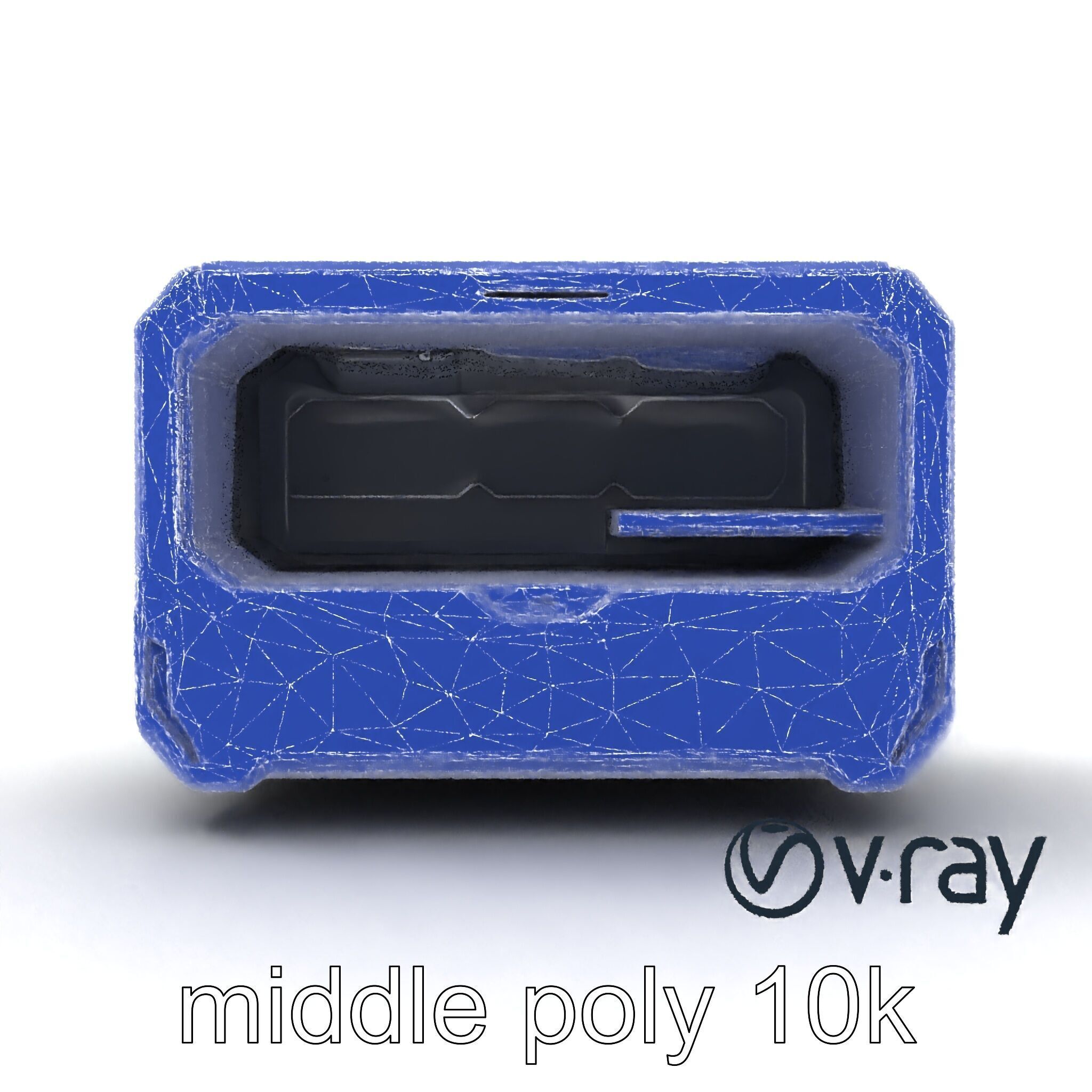 Futuristic Storage Chest Brushed Titanium model pack Low-poly 3D model_25