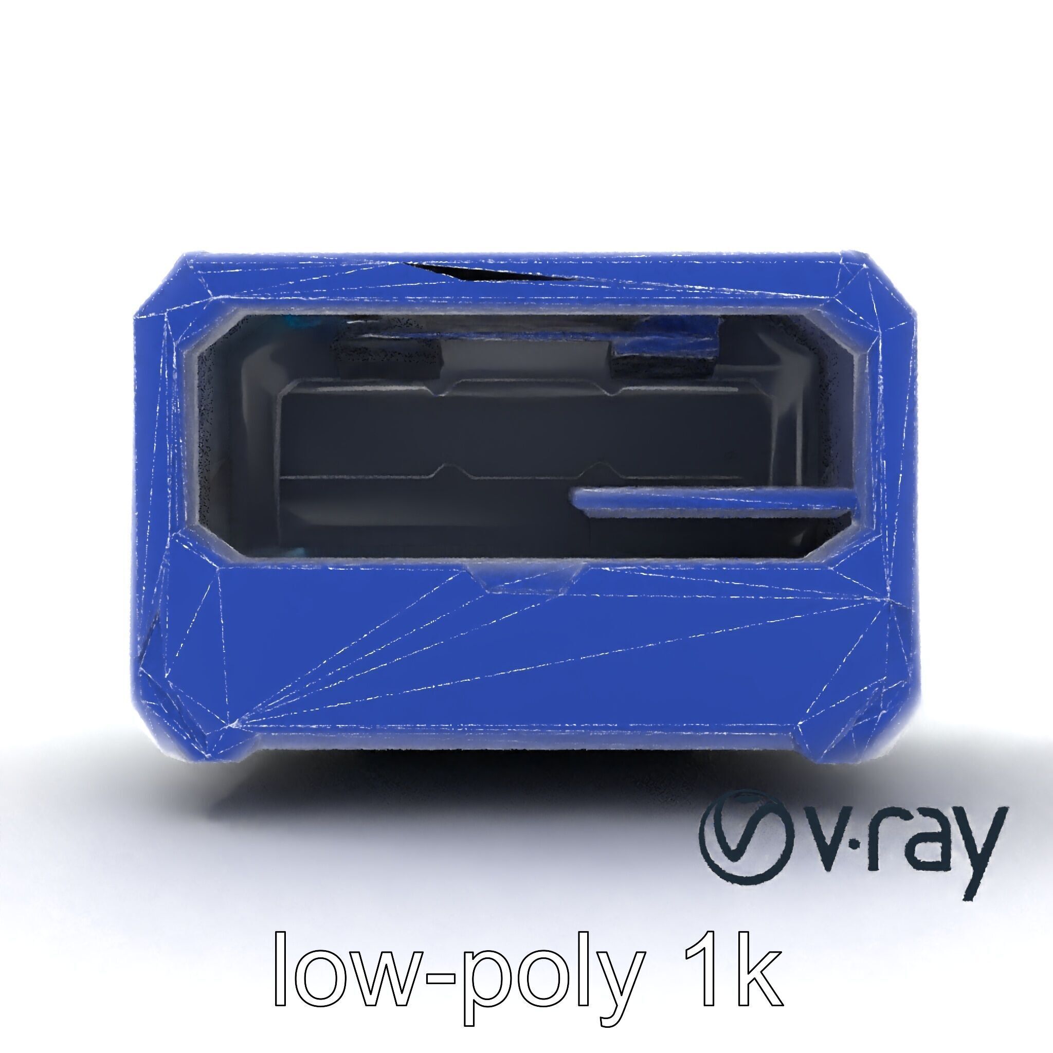 Futuristic Storage Chest Brushed Titanium model pack Low-poly 3D model_11
