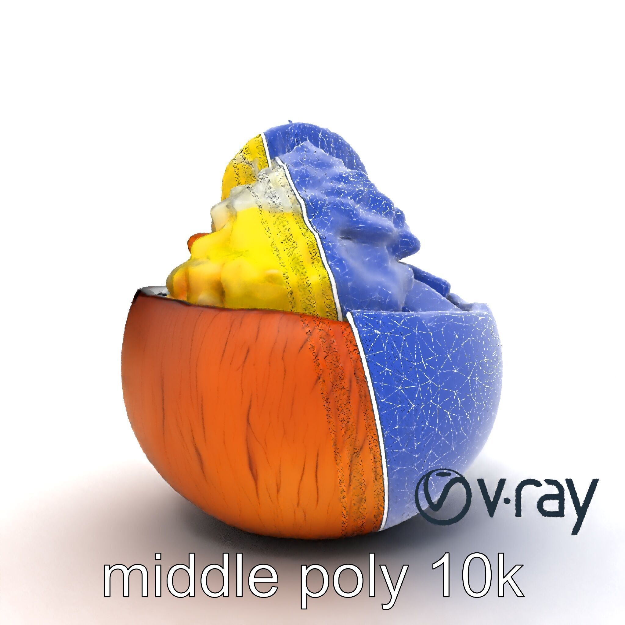 Exotic Ice Cream Sundae in Coconut Shell model pack Low-poly 3D model_15