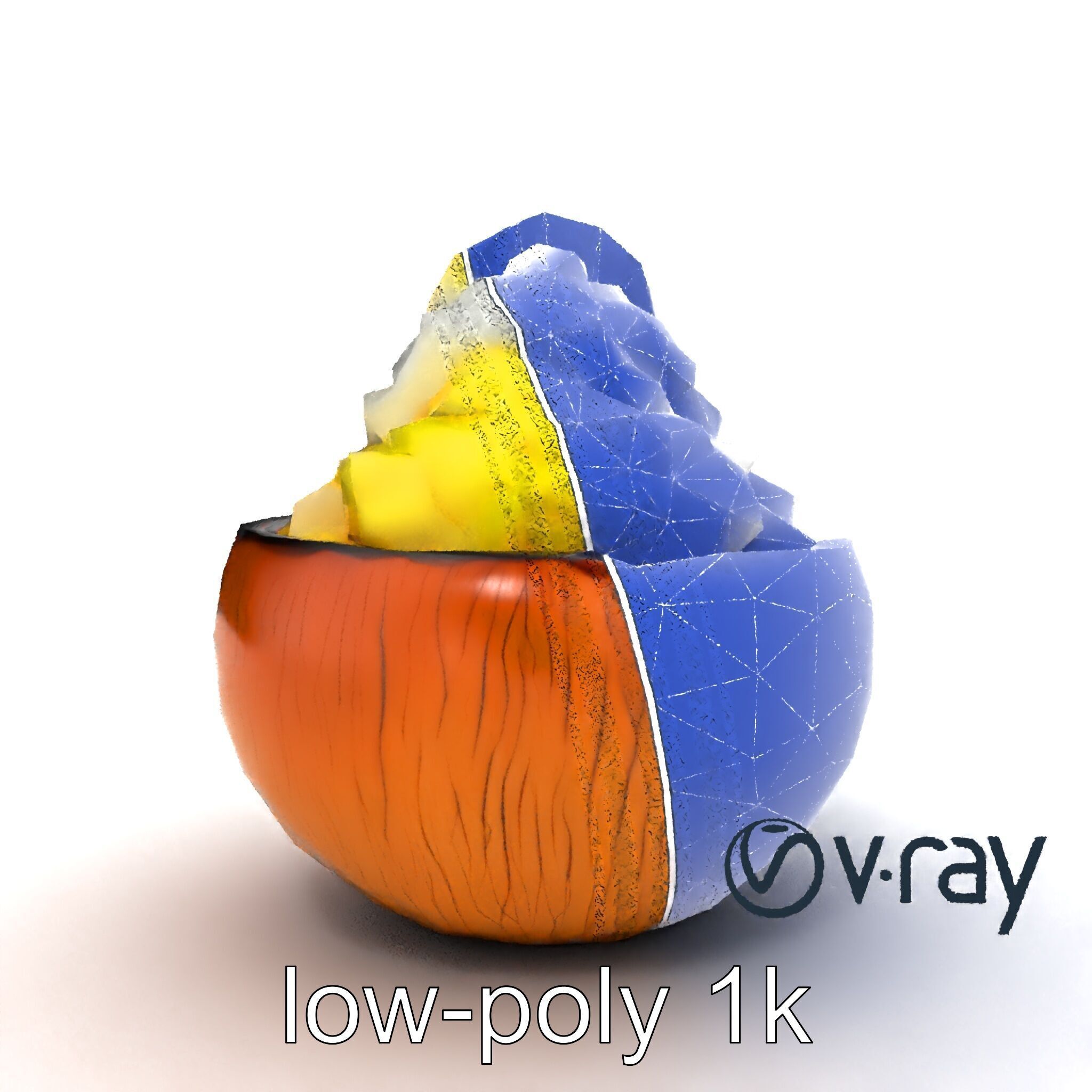 Exotic Ice Cream Sundae in Coconut Shell model pack Low-poly 3D model_27