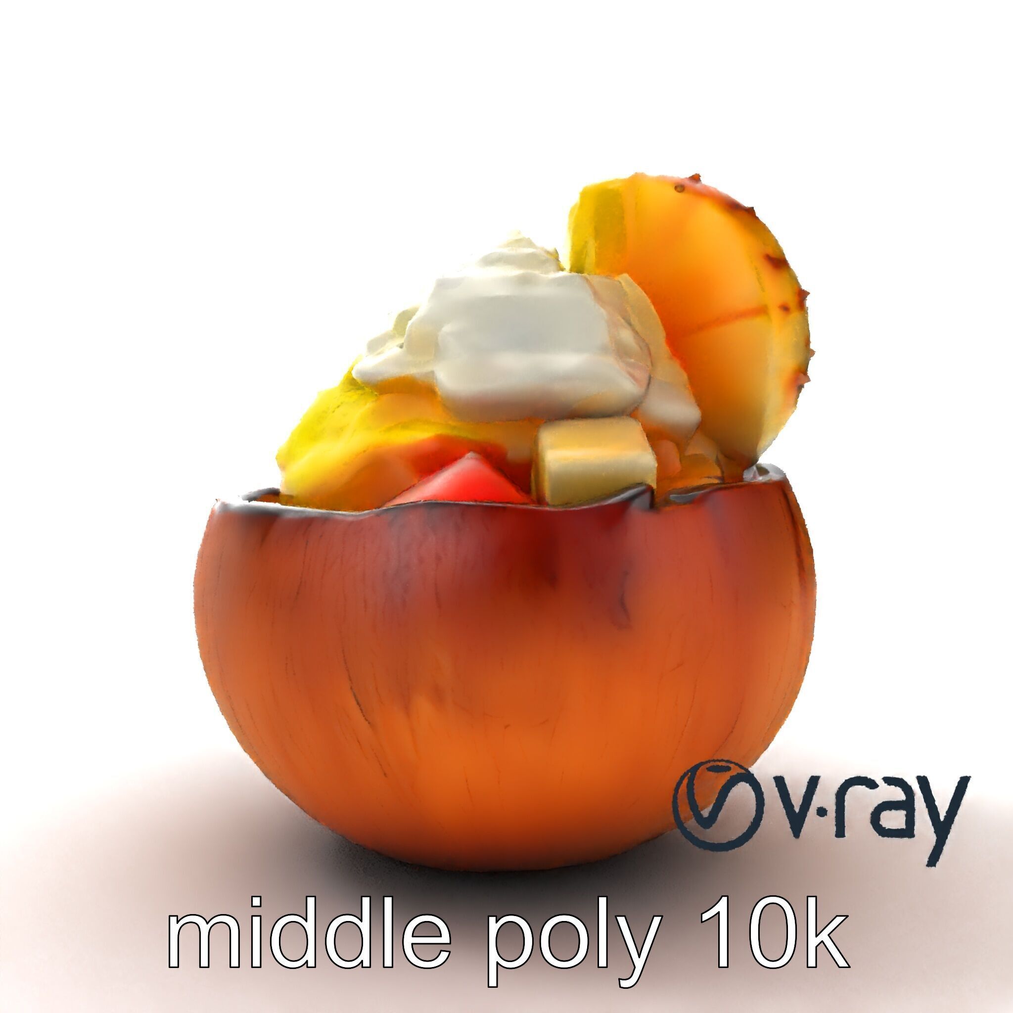Exotic Ice Cream Sundae in Coconut Shell model pack Low-poly 3D model_29