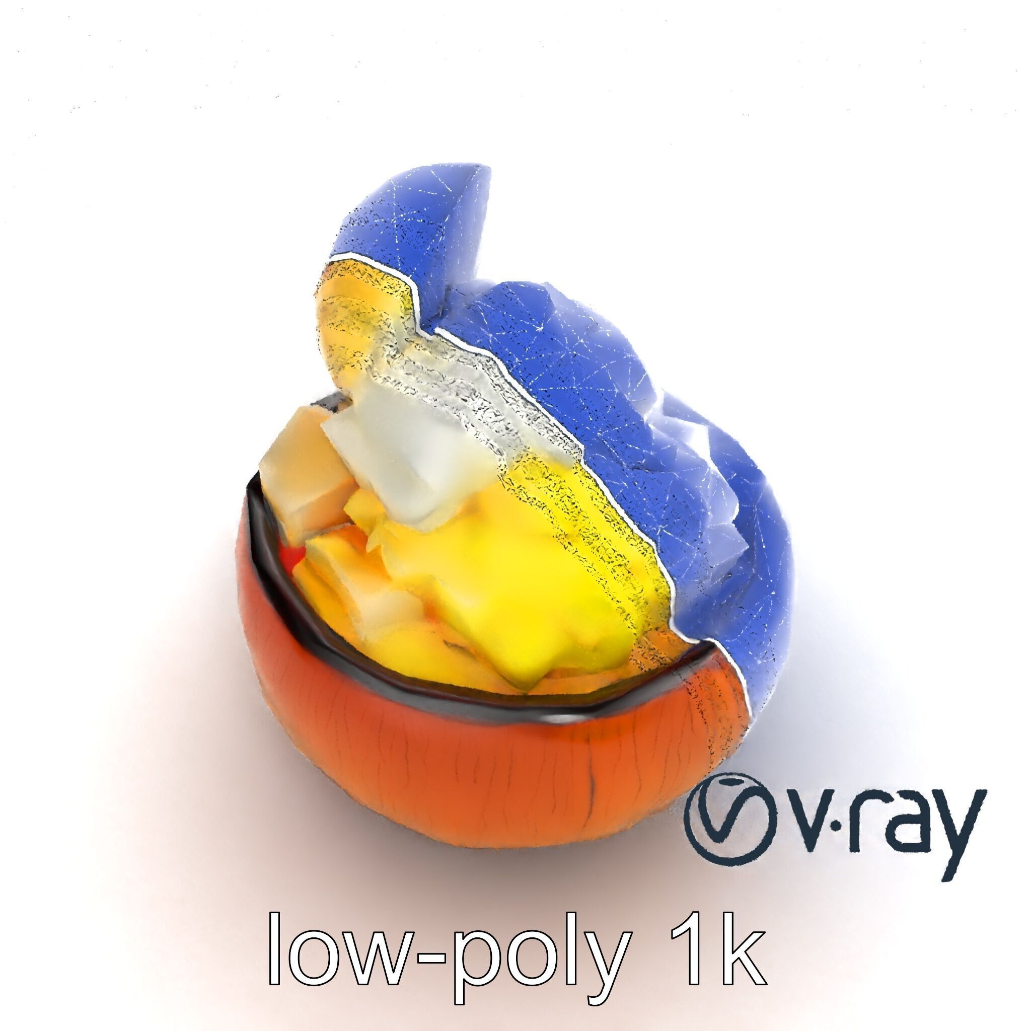 Exotic Ice Cream Sundae in Coconut Shell model pack Low-poly 3D model_12