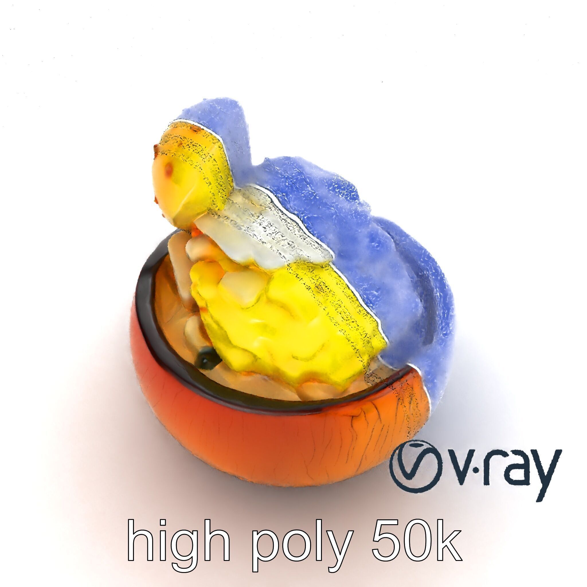 Exotic Ice Cream Sundae in Coconut Shell model pack Low-poly 3D model_17