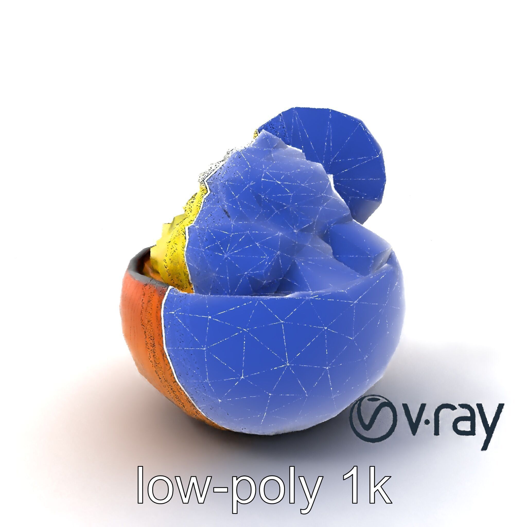 Exotic Ice Cream Sundae in Coconut Shell model pack Low-poly 3D model_6