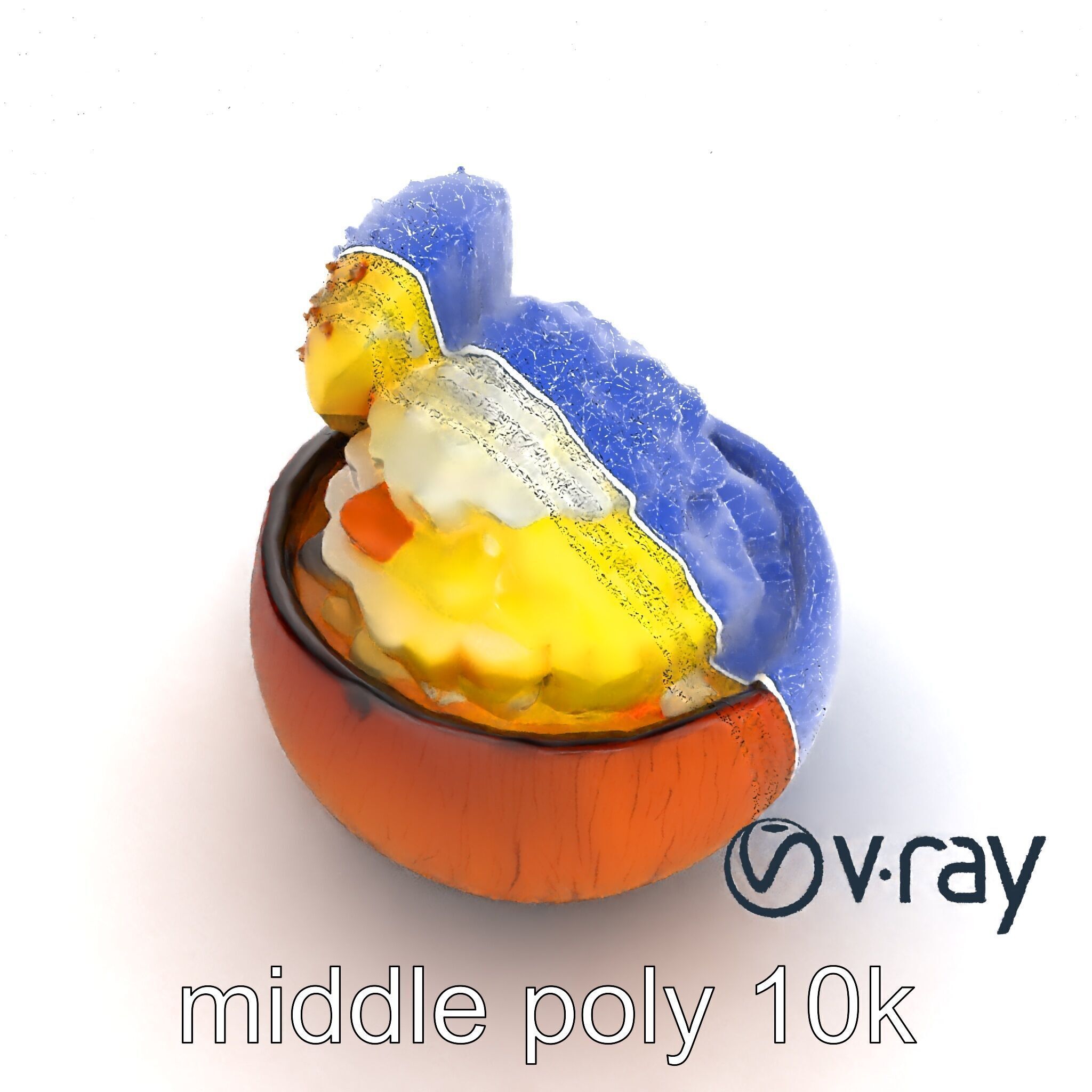 Exotic Ice Cream Sundae in Coconut Shell model pack Low-poly 3D model_22