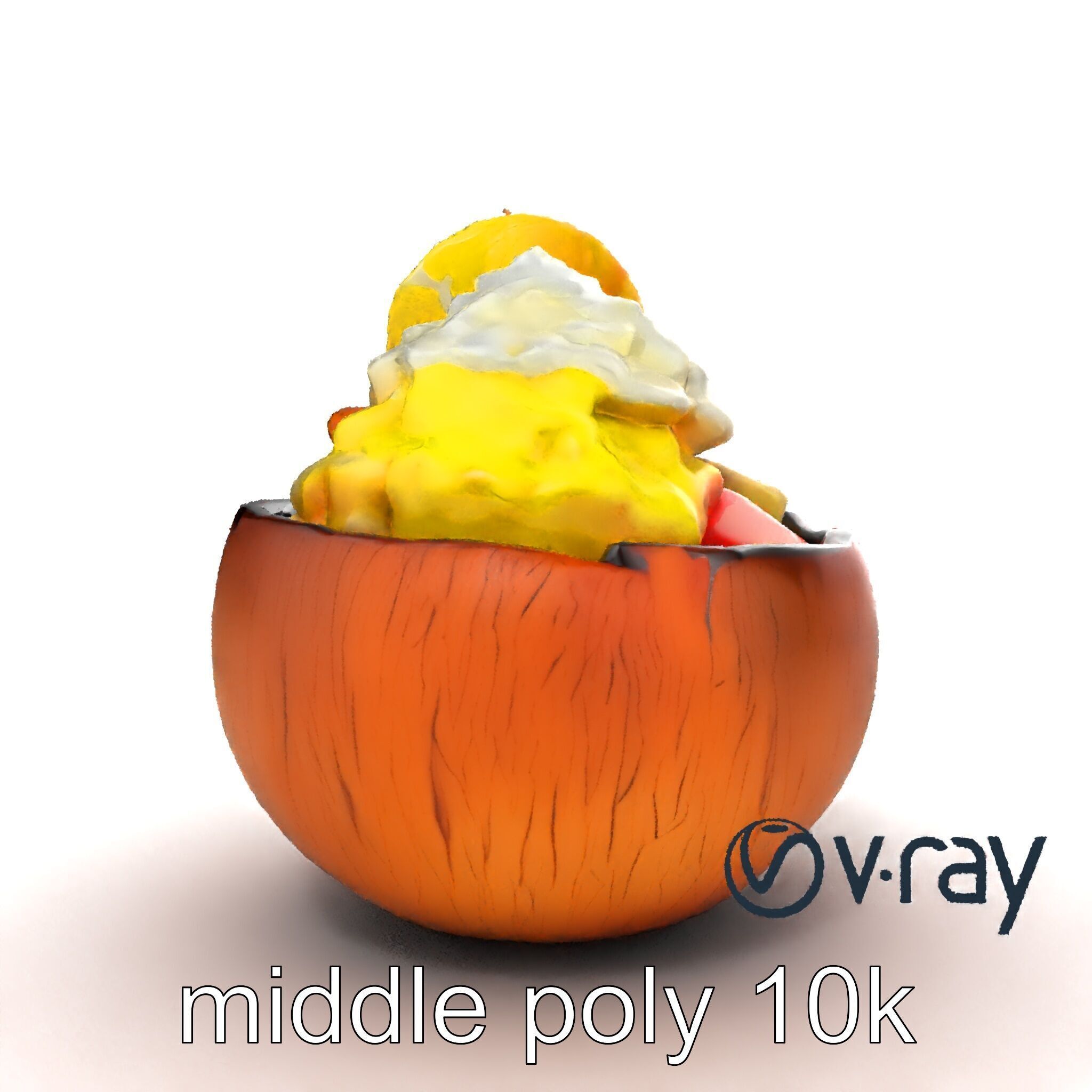 Exotic Ice Cream Sundae in Coconut Shell model pack Low-poly 3D model_21