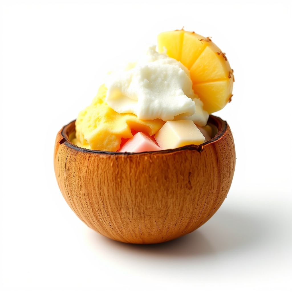 Exotic Ice Cream Sundae in Coconut Shell model pack Low-poly 3D model_3