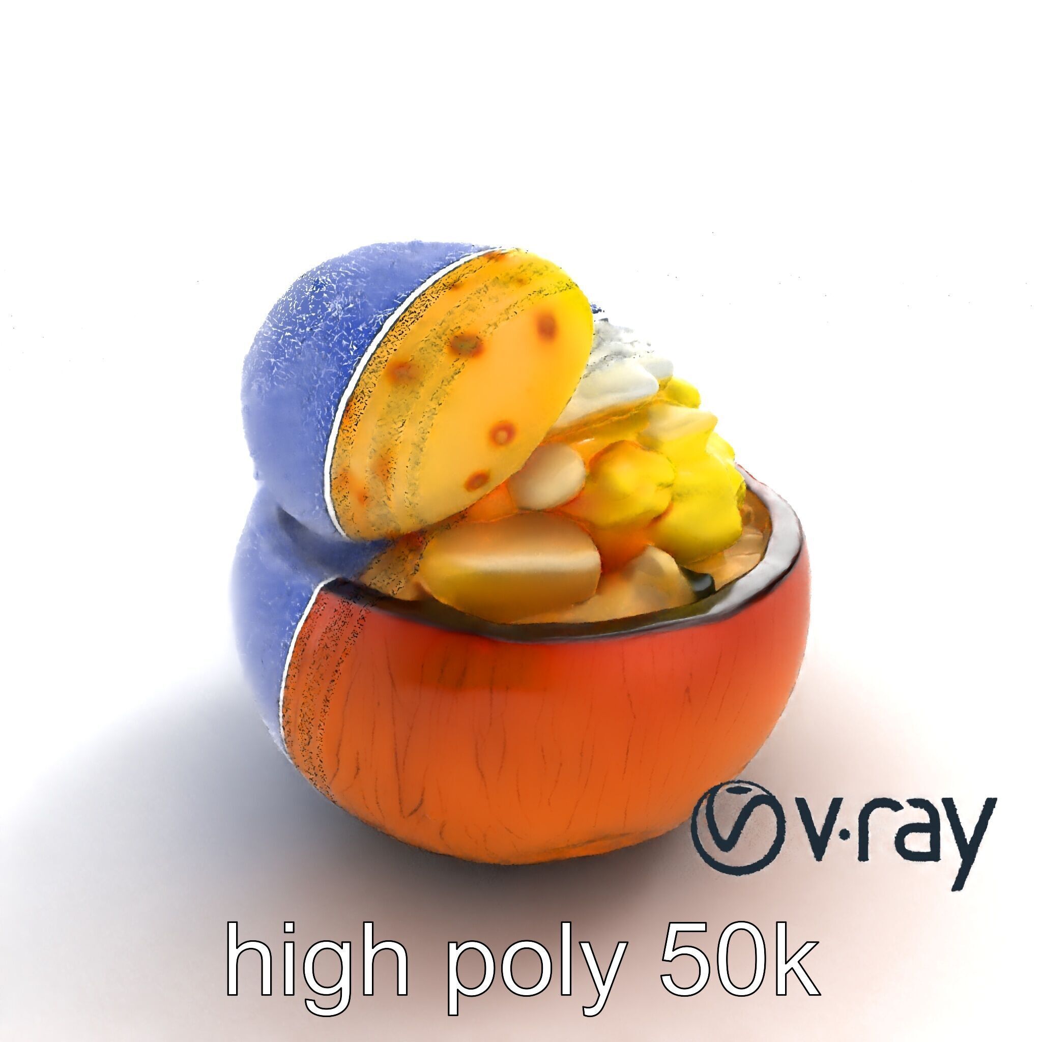 Exotic Ice Cream Sundae in Coconut Shell model pack Low-poly 3D model_30