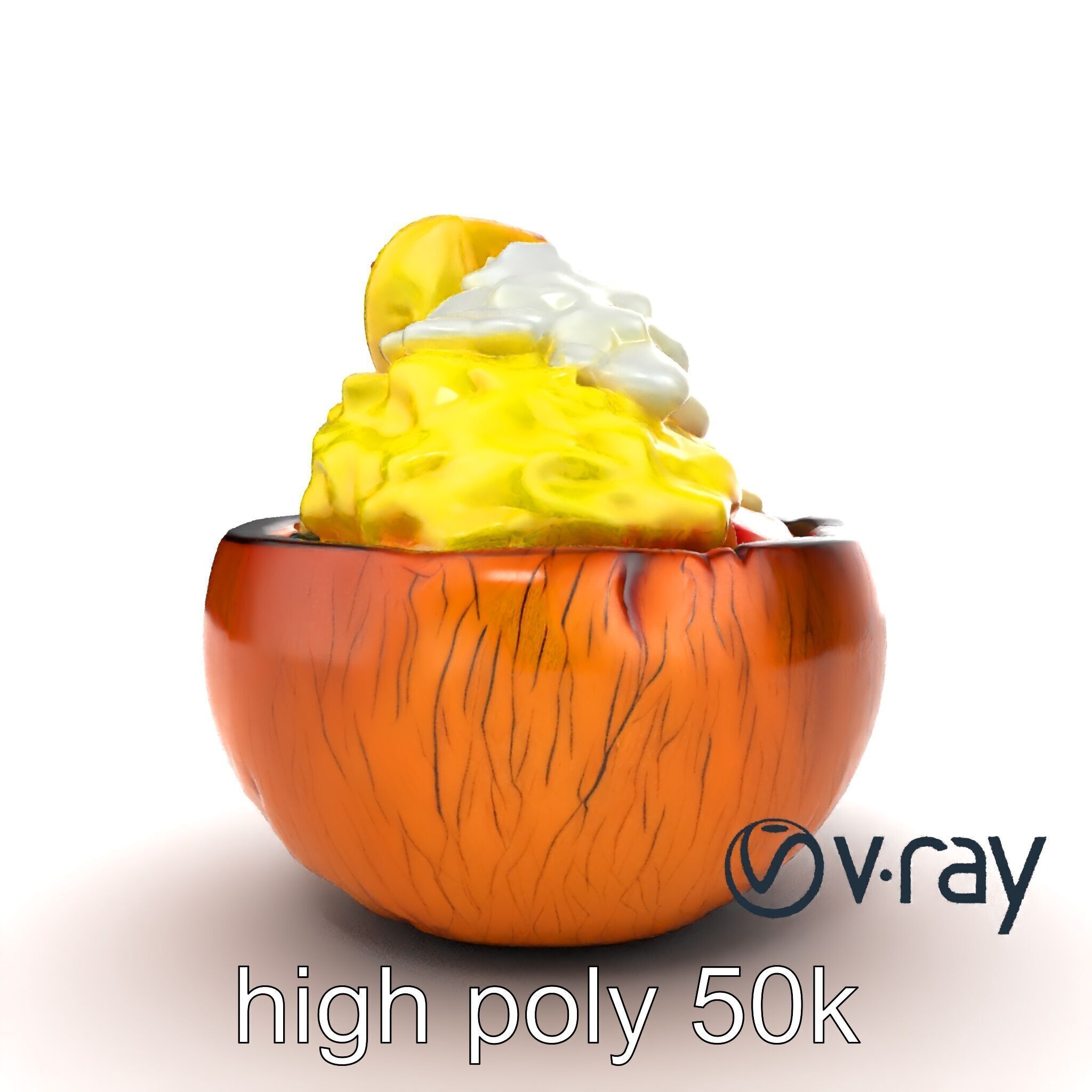 Exotic Ice Cream Sundae in Coconut Shell model pack Low-poly 3D model_23