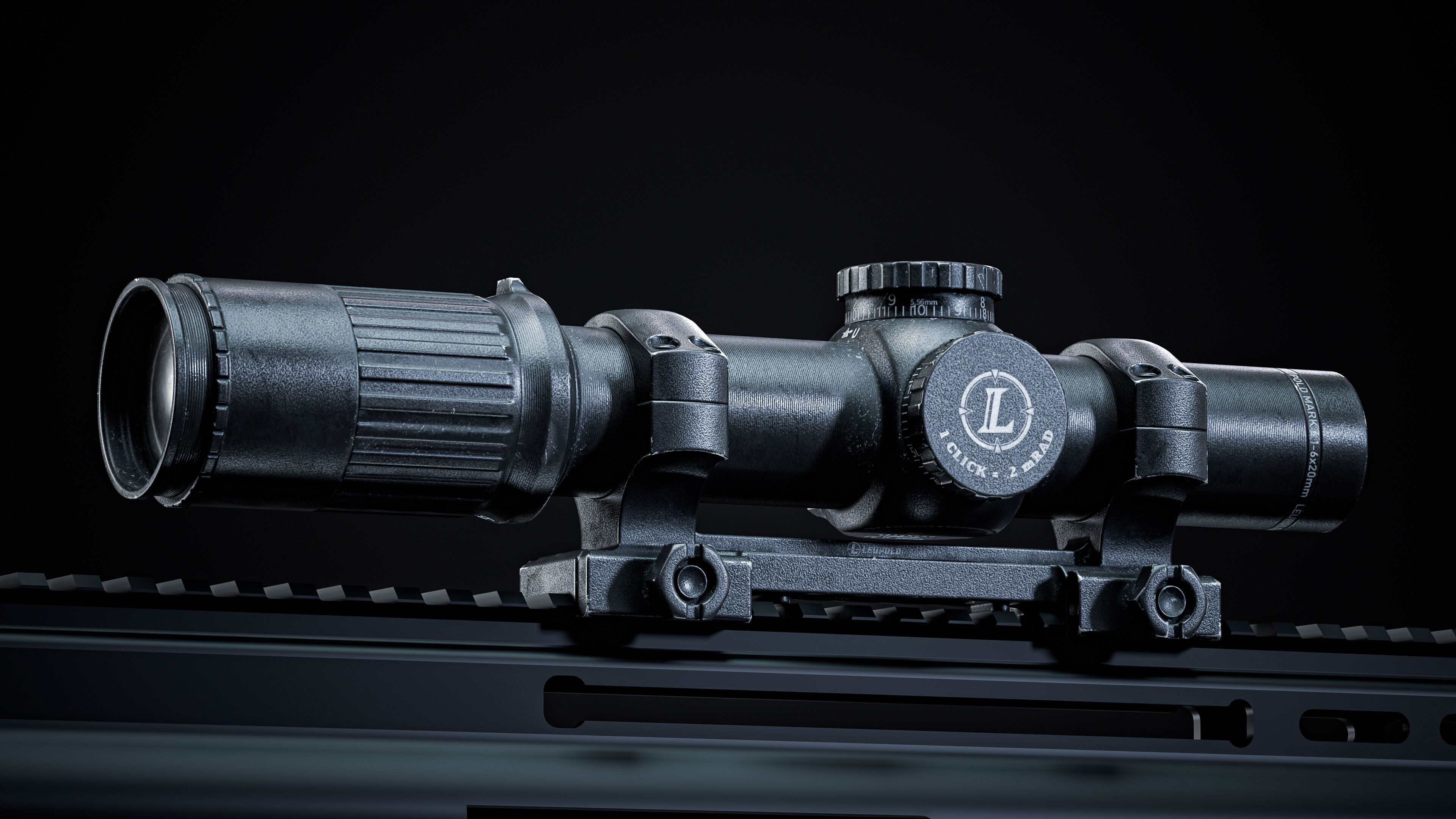Leupold Mark-6 Scope Low-poly 3D model_1