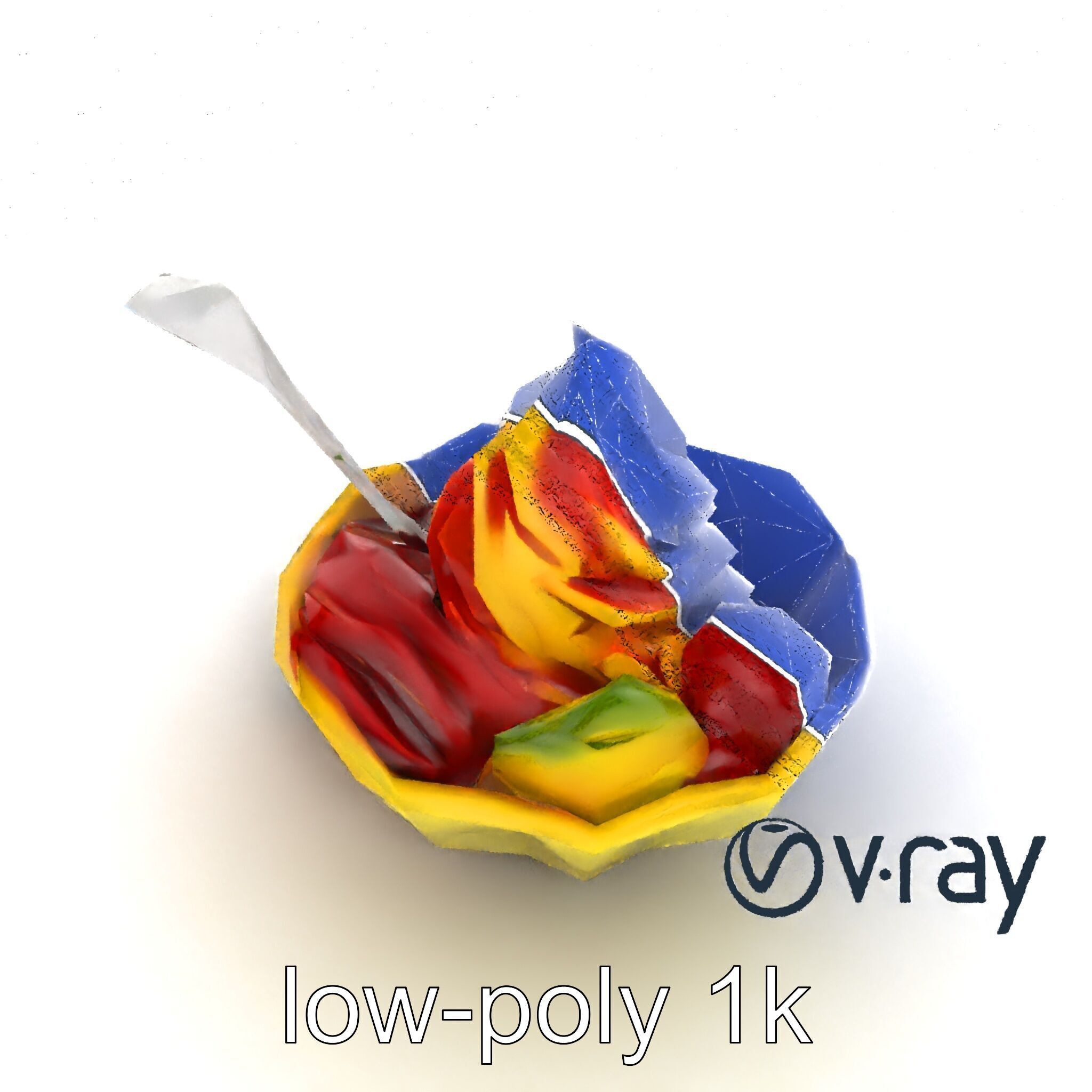 Rainbow Gelato Sundae Bowl model pack Low-poly 3D model_24