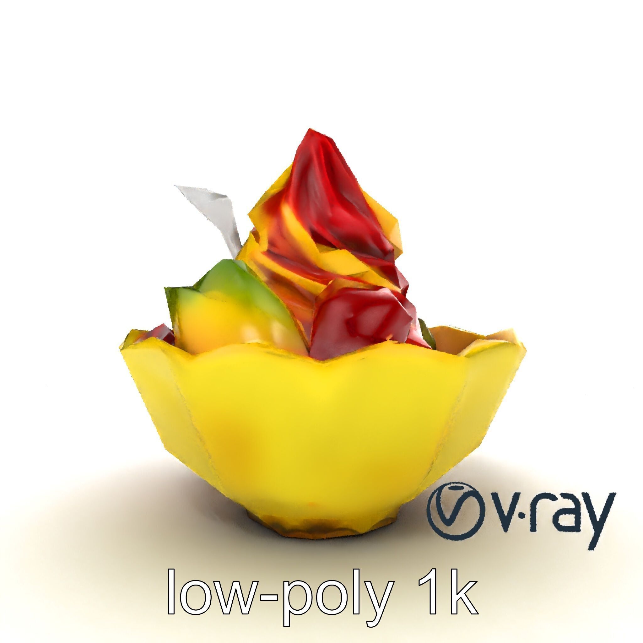 Rainbow Gelato Sundae Bowl model pack Low-poly 3D model_29