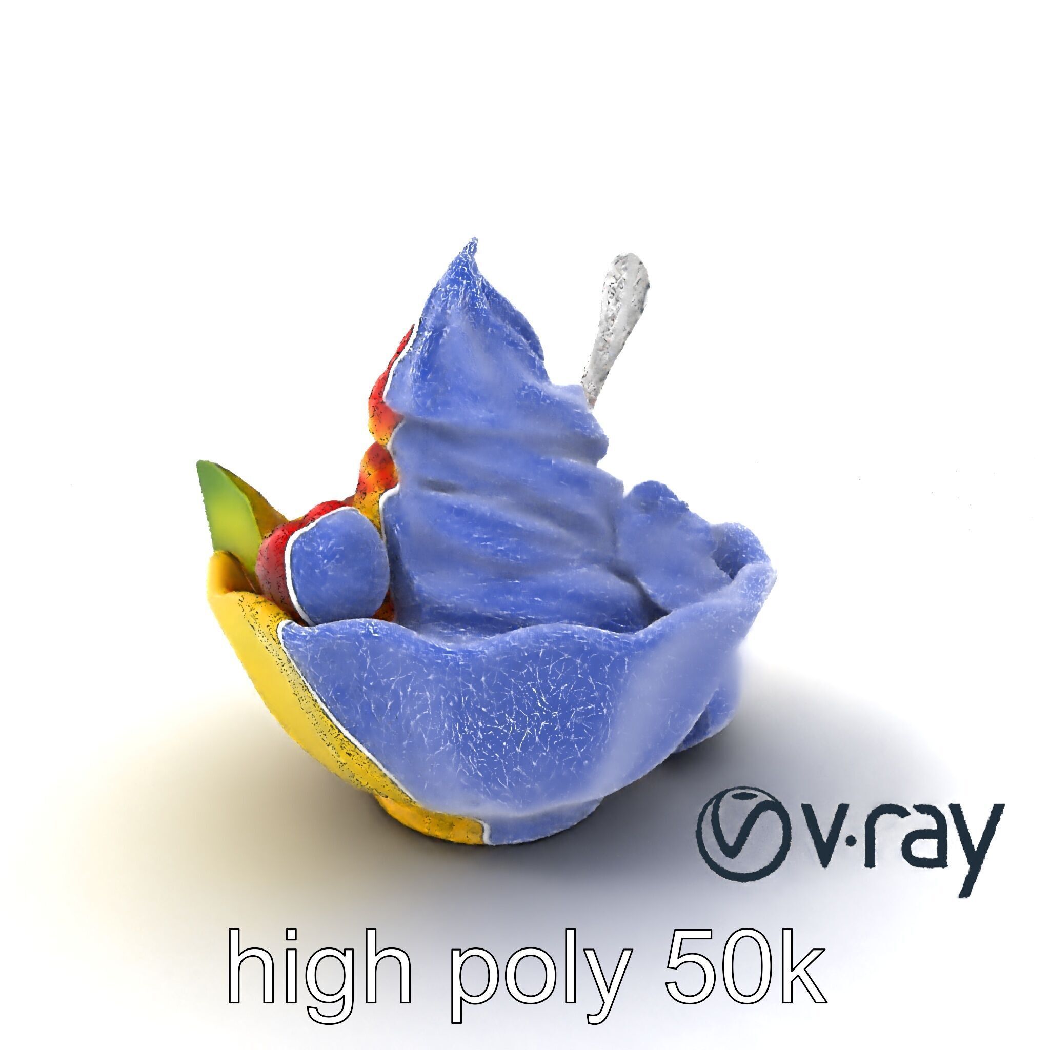 Rainbow Gelato Sundae Bowl model pack Low-poly 3D model_1