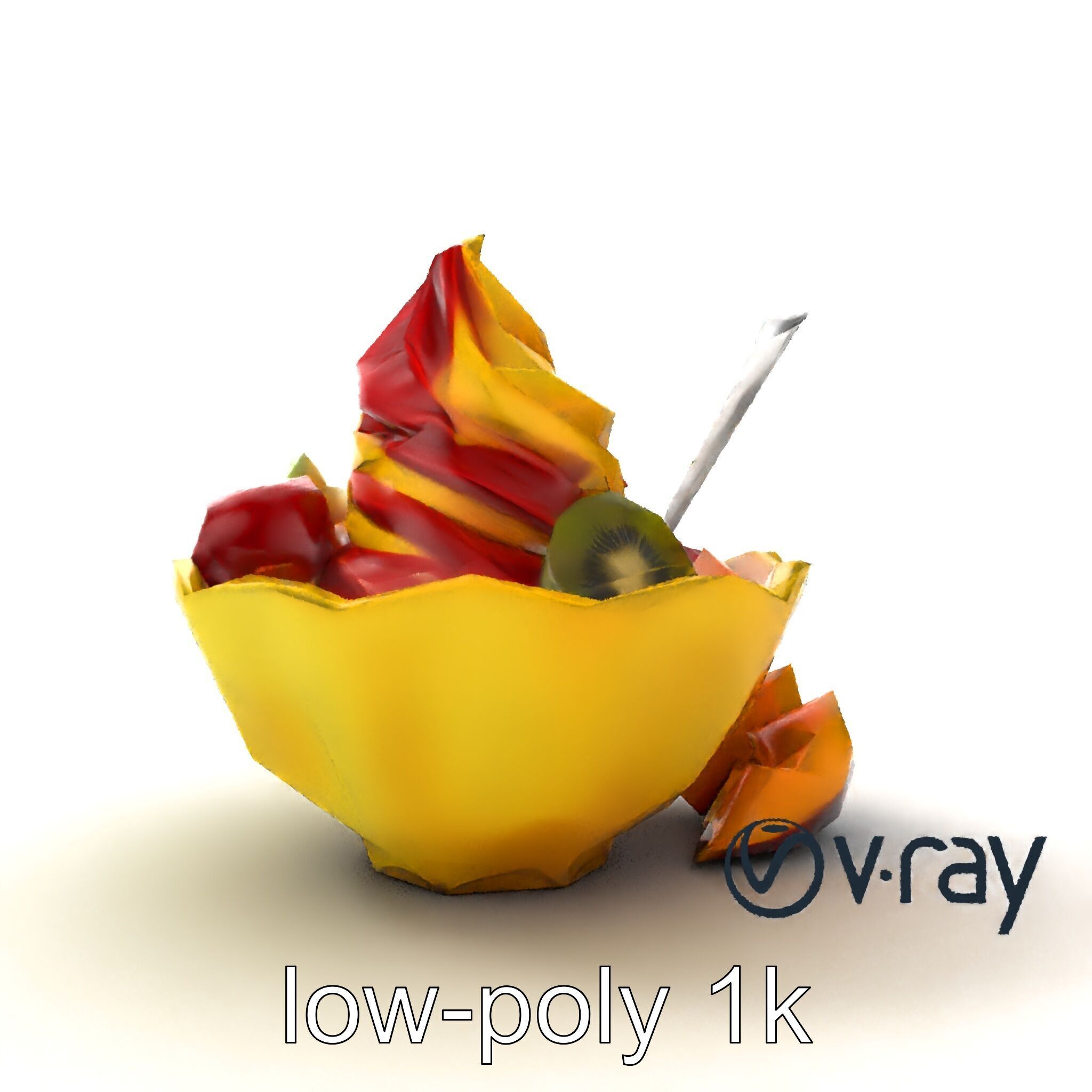 Rainbow Gelato Sundae Bowl model pack Low-poly 3D model_14