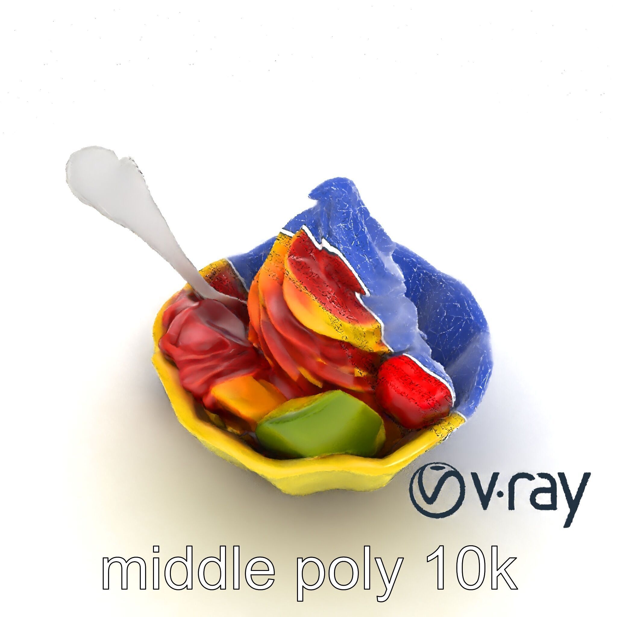 Rainbow Gelato Sundae Bowl model pack Low-poly 3D model_23
