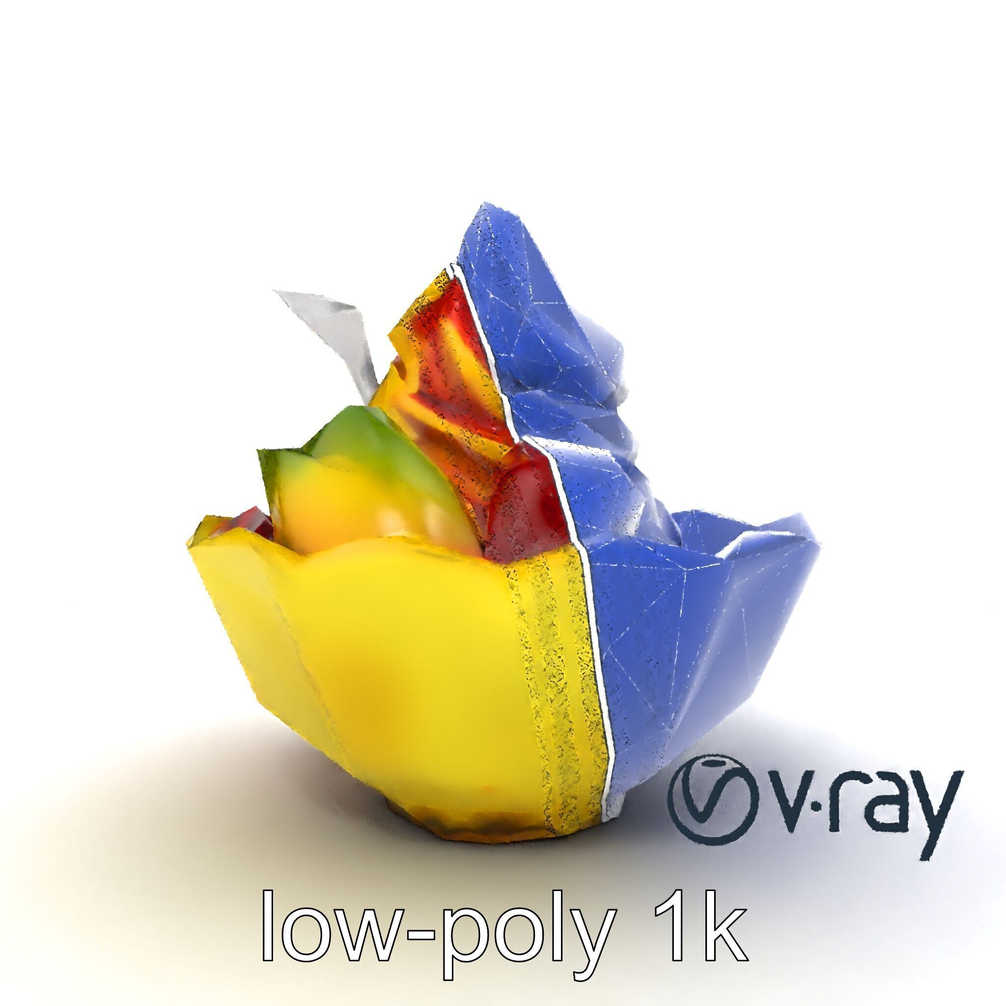 Rainbow Gelato Sundae Bowl model pack Low-poly 3D model_19