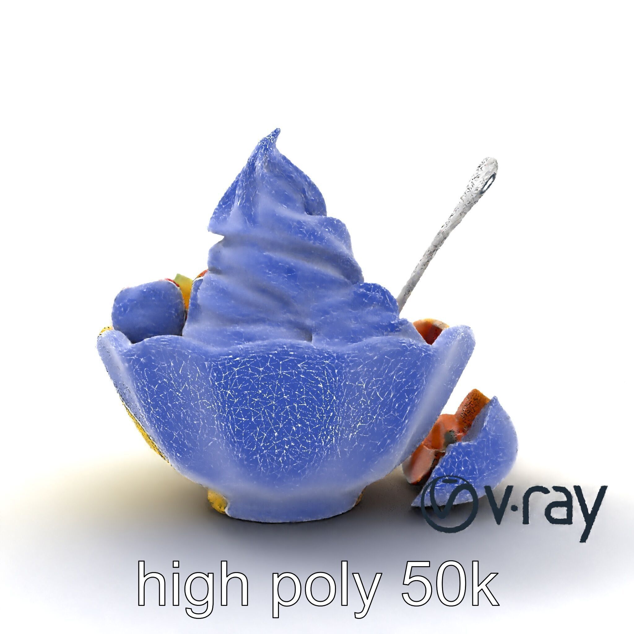 Rainbow Gelato Sundae Bowl model pack Low-poly 3D model_27