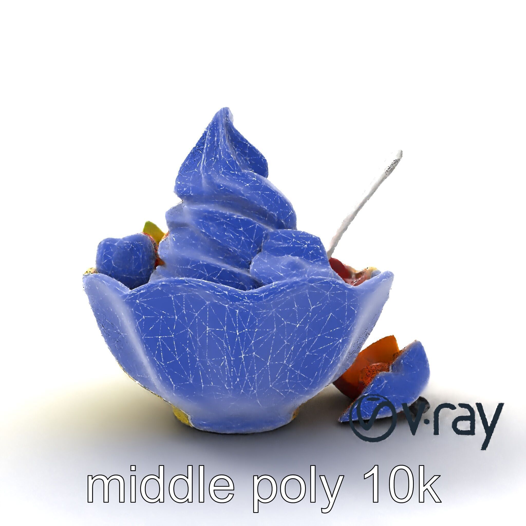 Rainbow Gelato Sundae Bowl model pack Low-poly 3D model_30