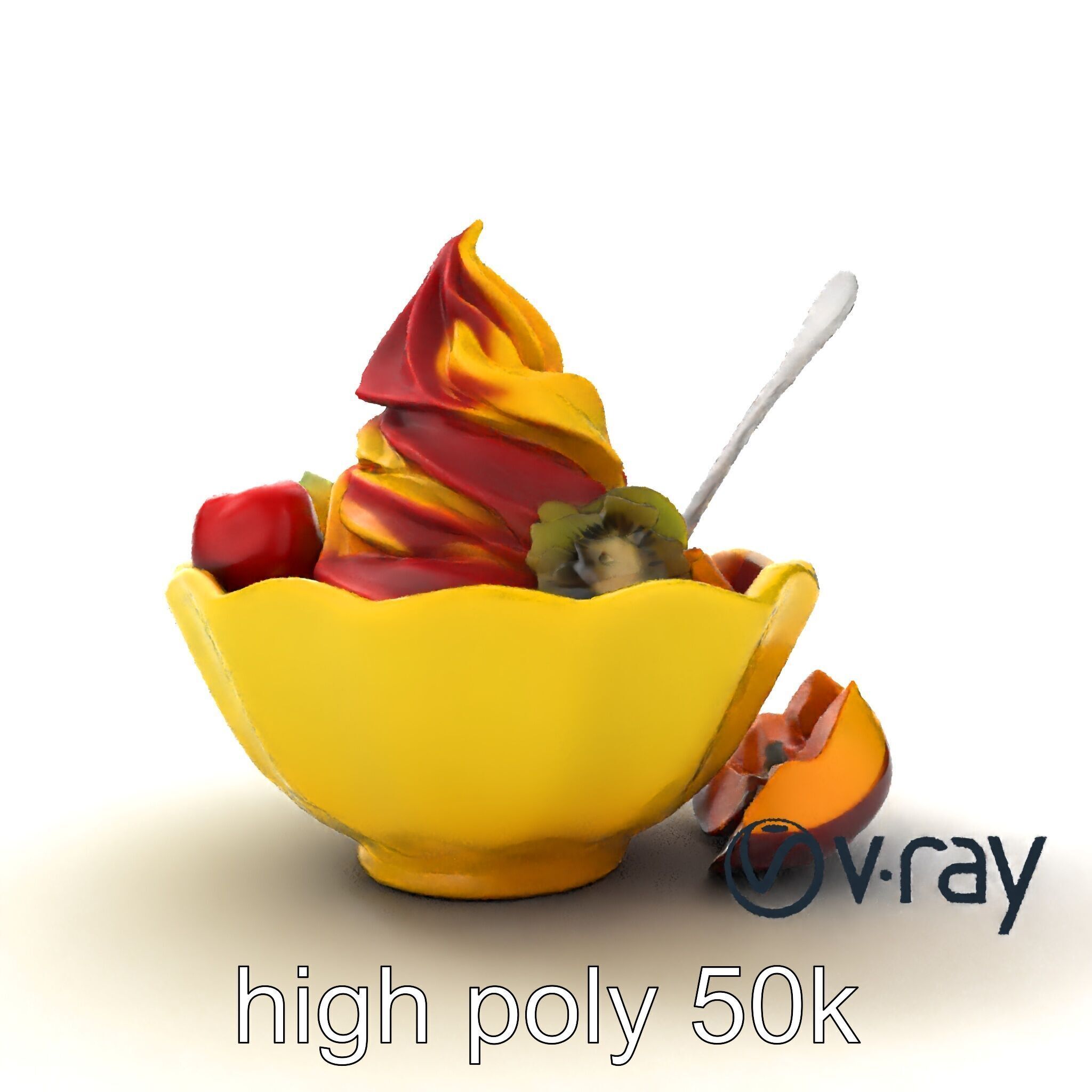 Rainbow Gelato Sundae Bowl model pack Low-poly 3D model_11