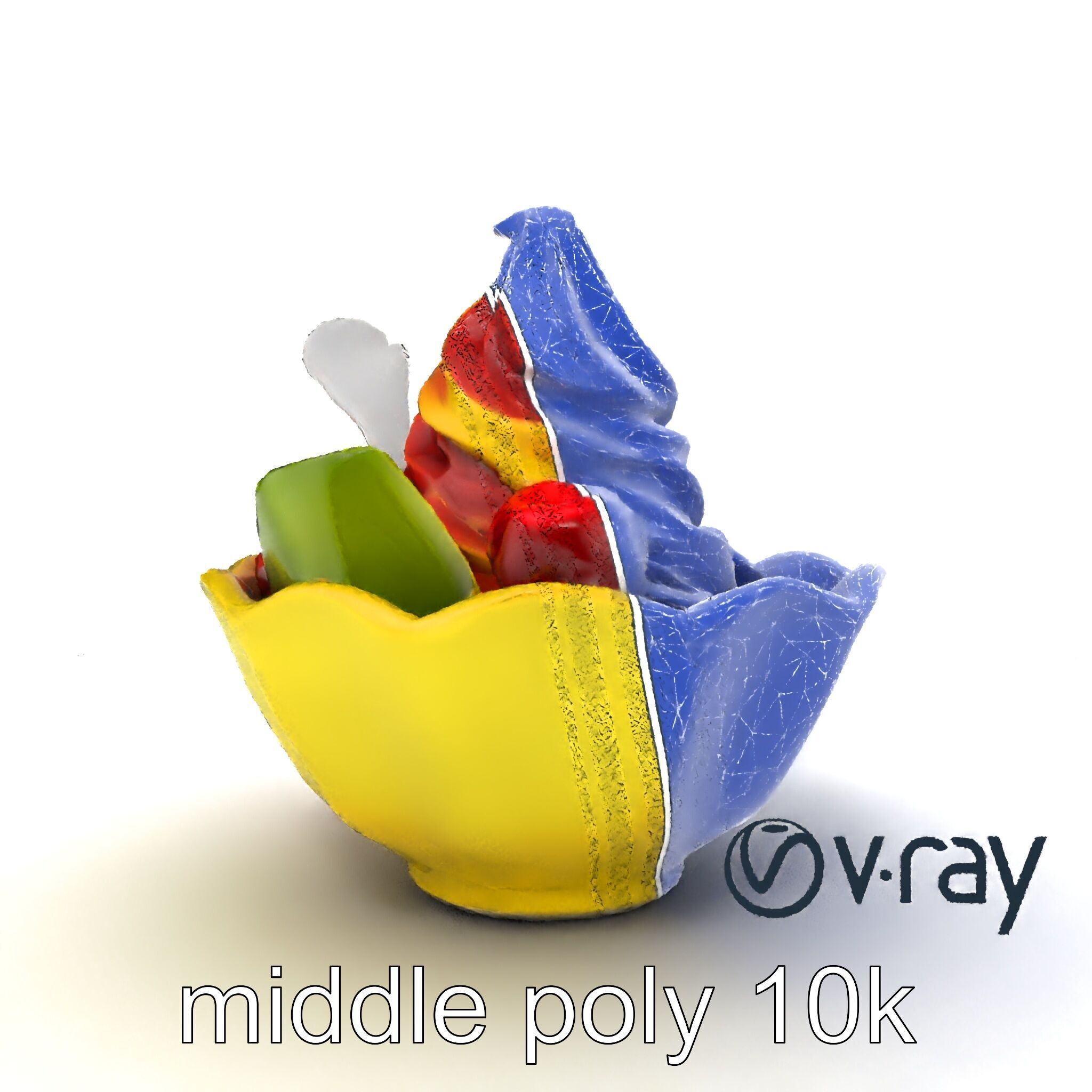 Rainbow Gelato Sundae Bowl model pack Low-poly 3D model_26