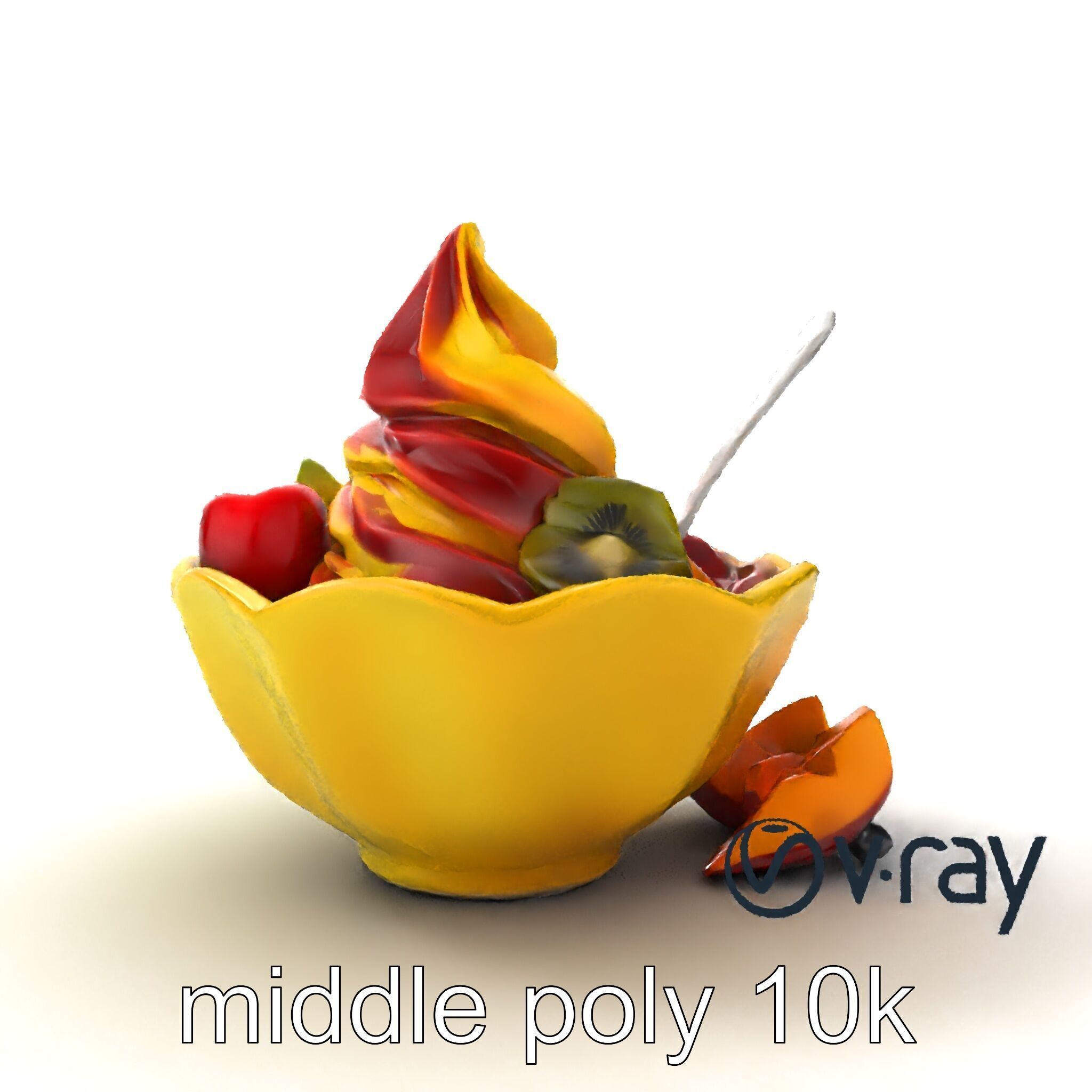 Rainbow Gelato Sundae Bowl model pack Low-poly 3D model_20