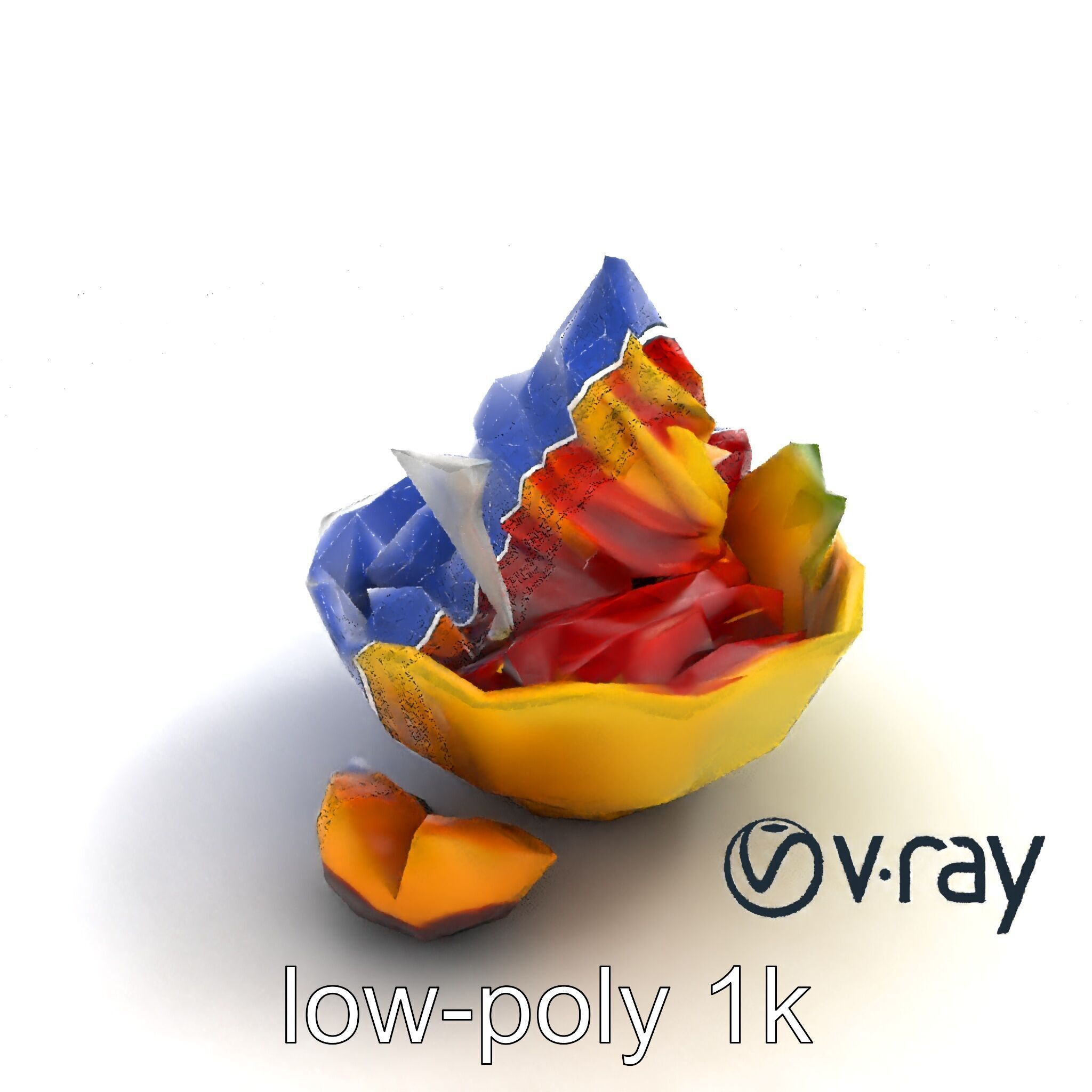 Rainbow Gelato Sundae Bowl model pack Low-poly 3D model_15