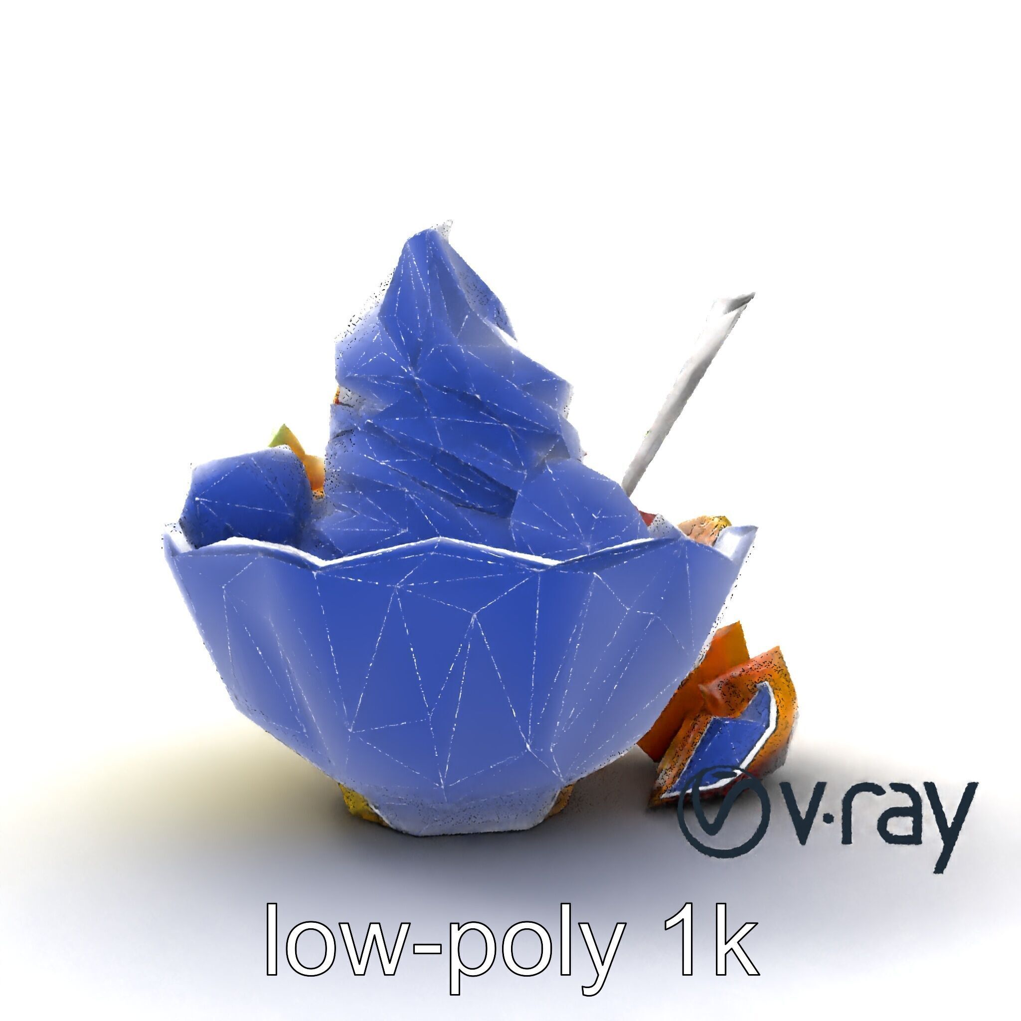 Rainbow Gelato Sundae Bowl model pack Low-poly 3D model_16