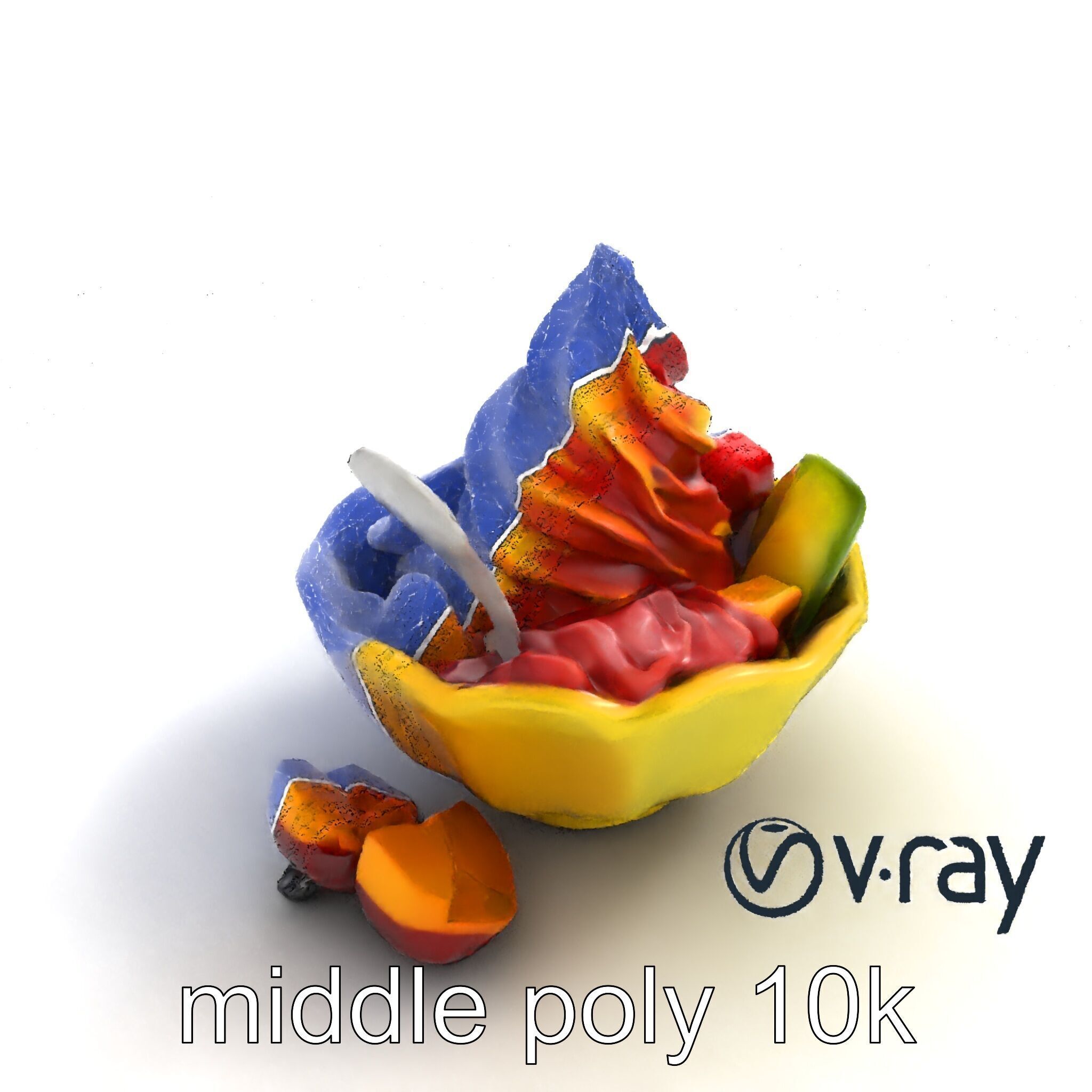 Rainbow Gelato Sundae Bowl model pack Low-poly 3D model_22
