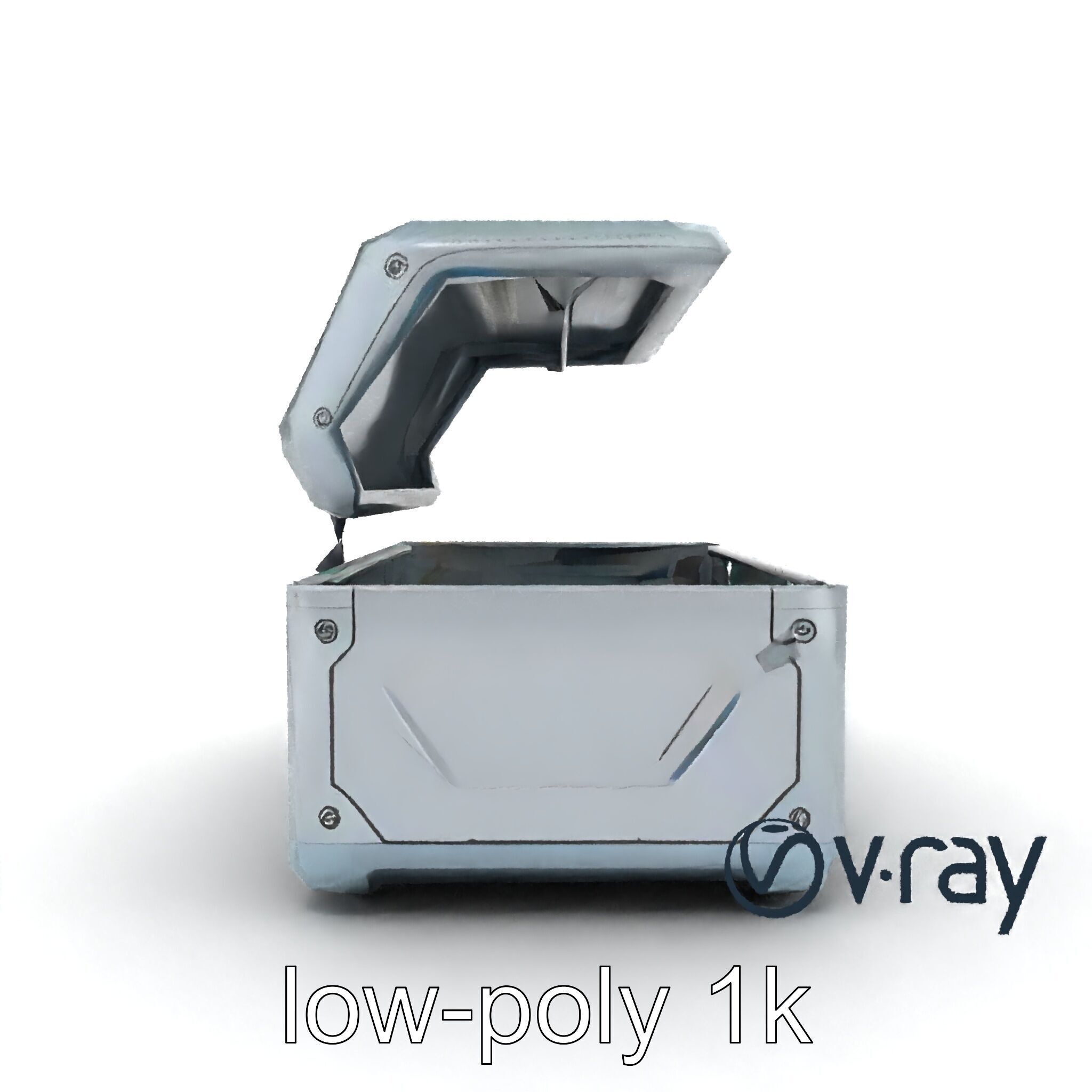 Futuristic Cylindrical Storage Trunk model pack Low-poly 3D model_26