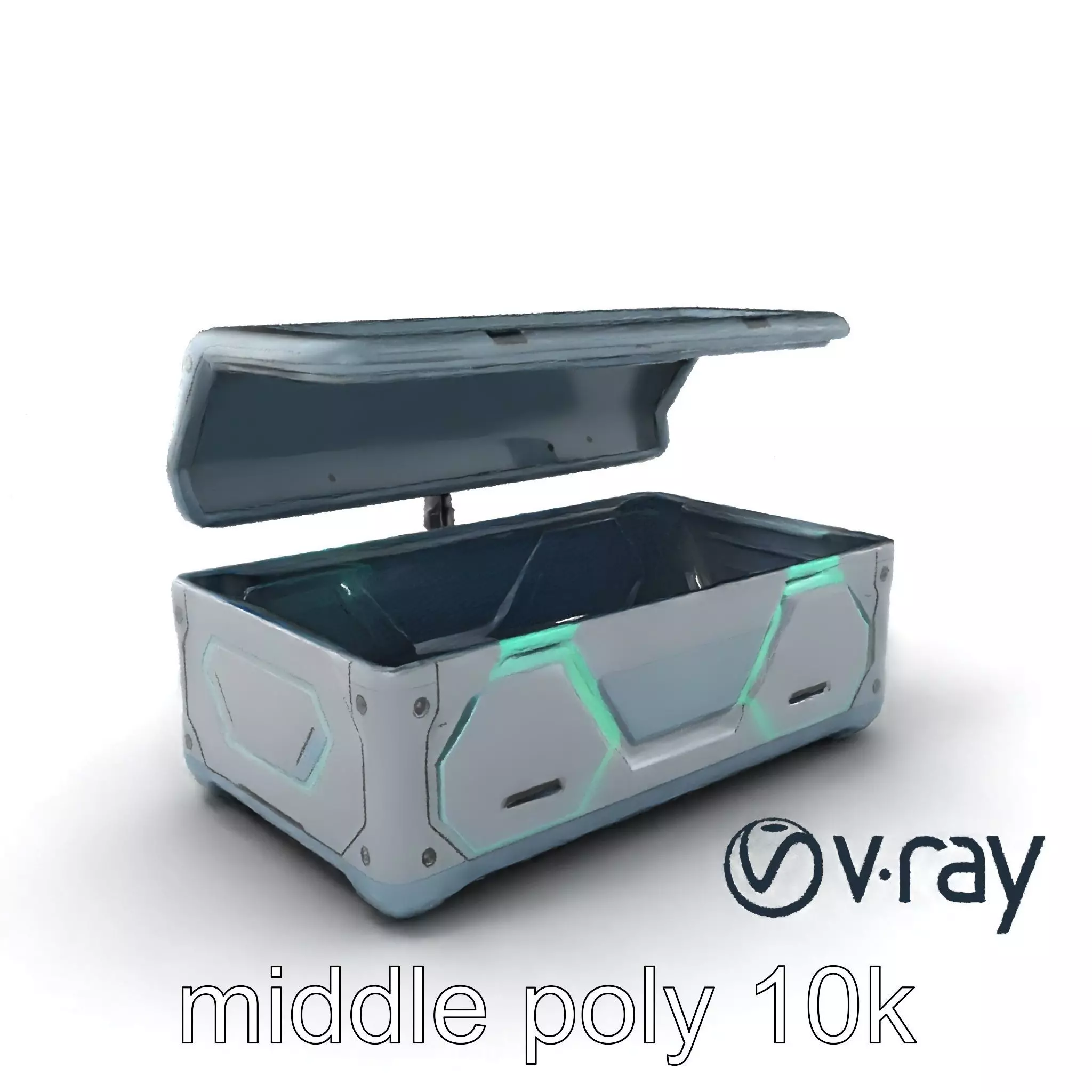 Futuristic Cylindrical Storage Trunk model pack Low-poly 3D model_0