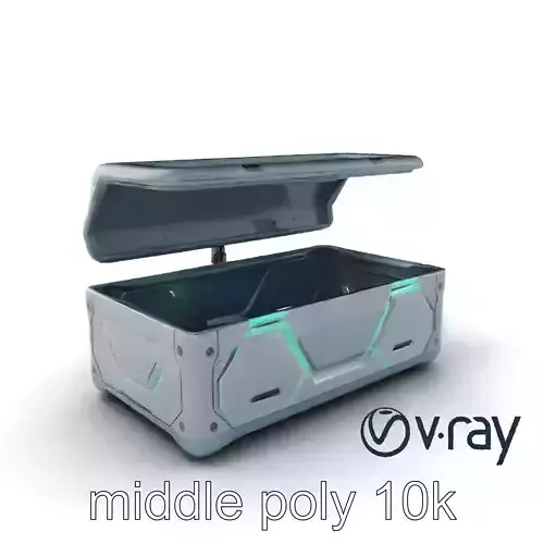 Futuristic Cylindrical Storage Trunk model pack