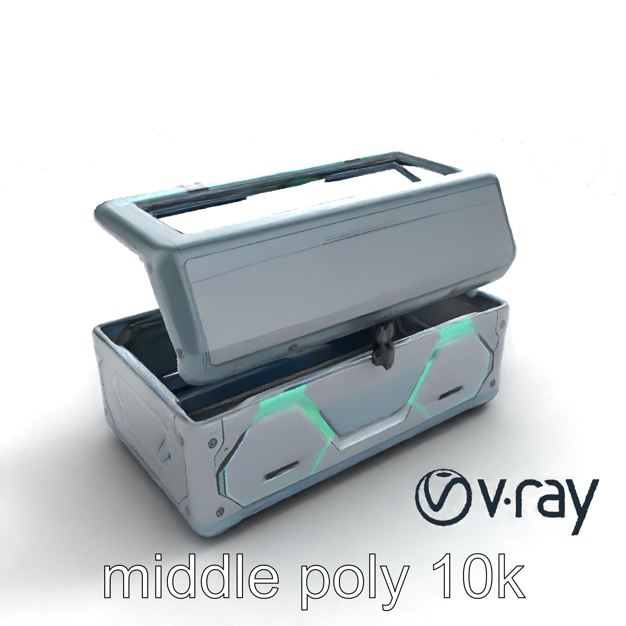 Futuristic Cylindrical Storage Trunk model pack Low-poly 3D model_8