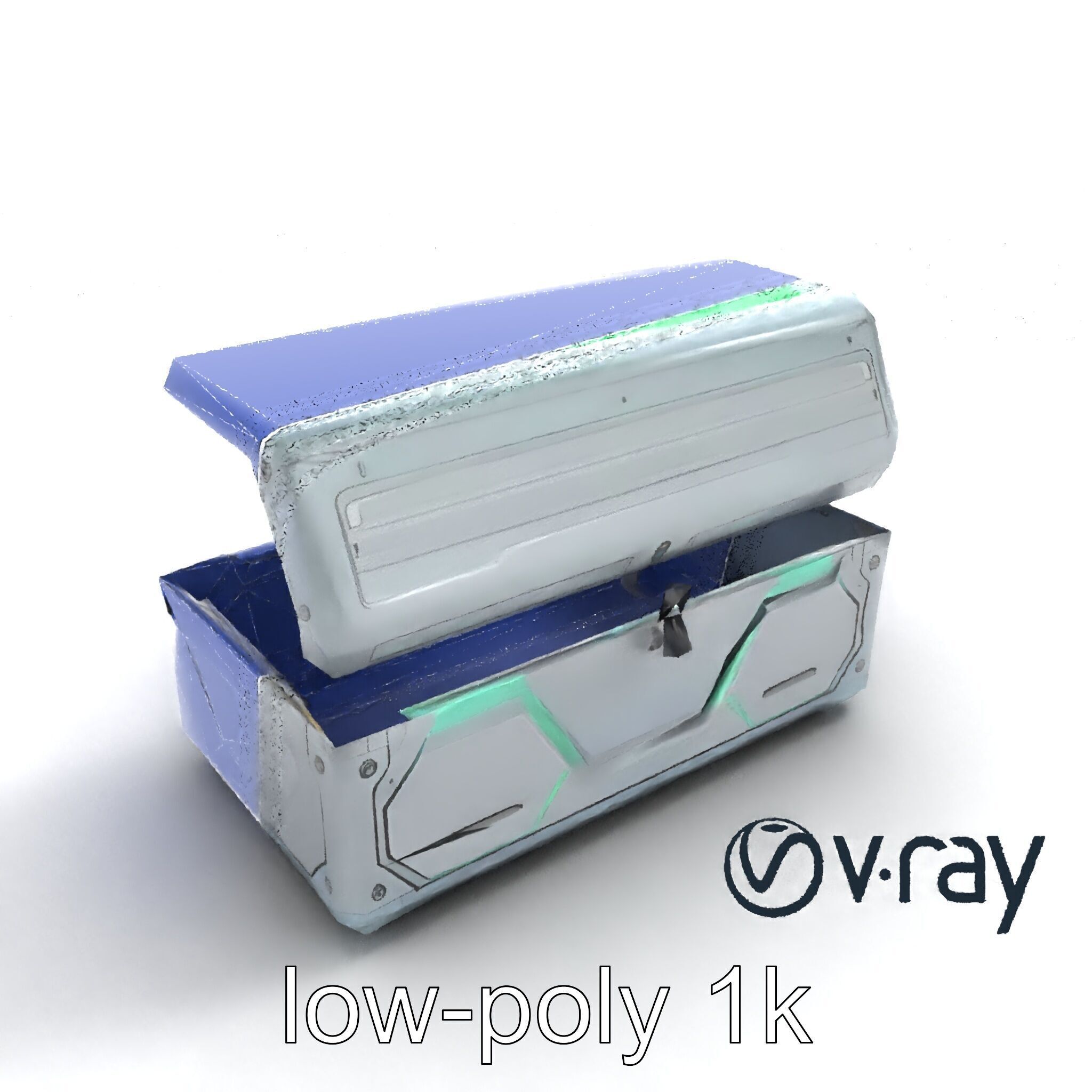 Futuristic Cylindrical Storage Trunk model pack Low-poly 3D model_12